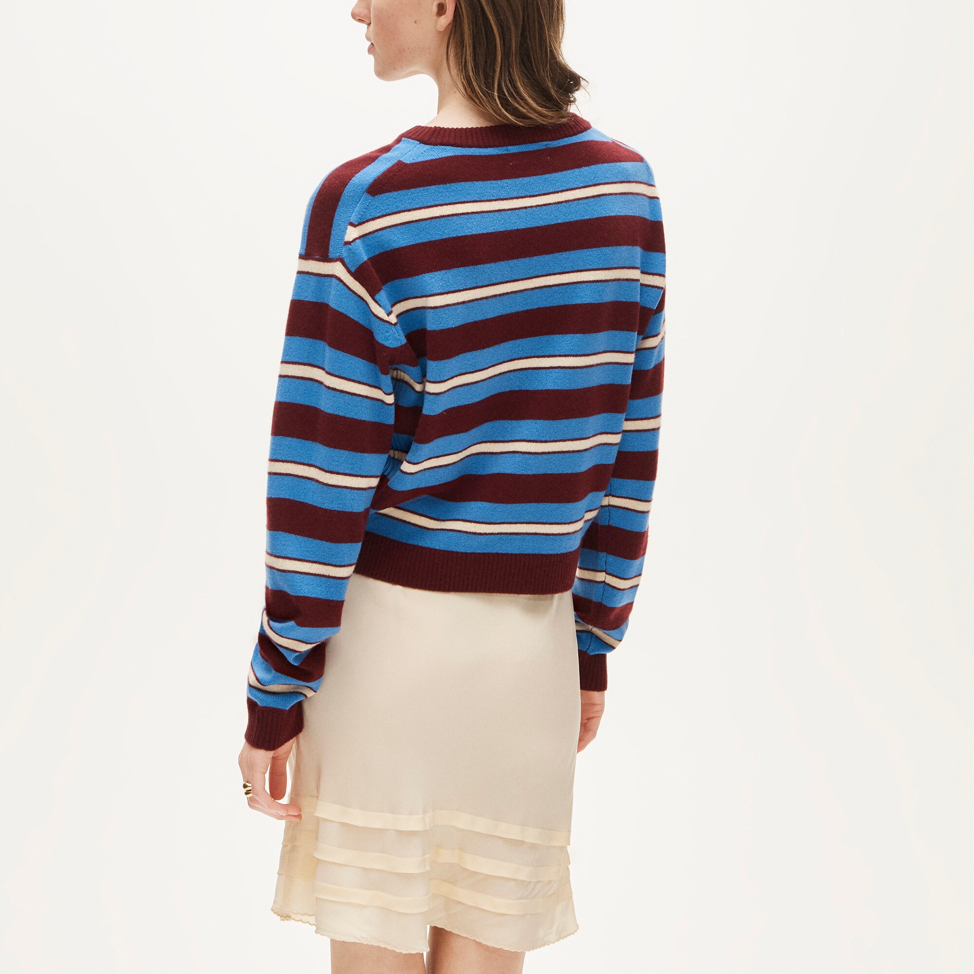 Perfect cashmere crewneck sweater in stripe