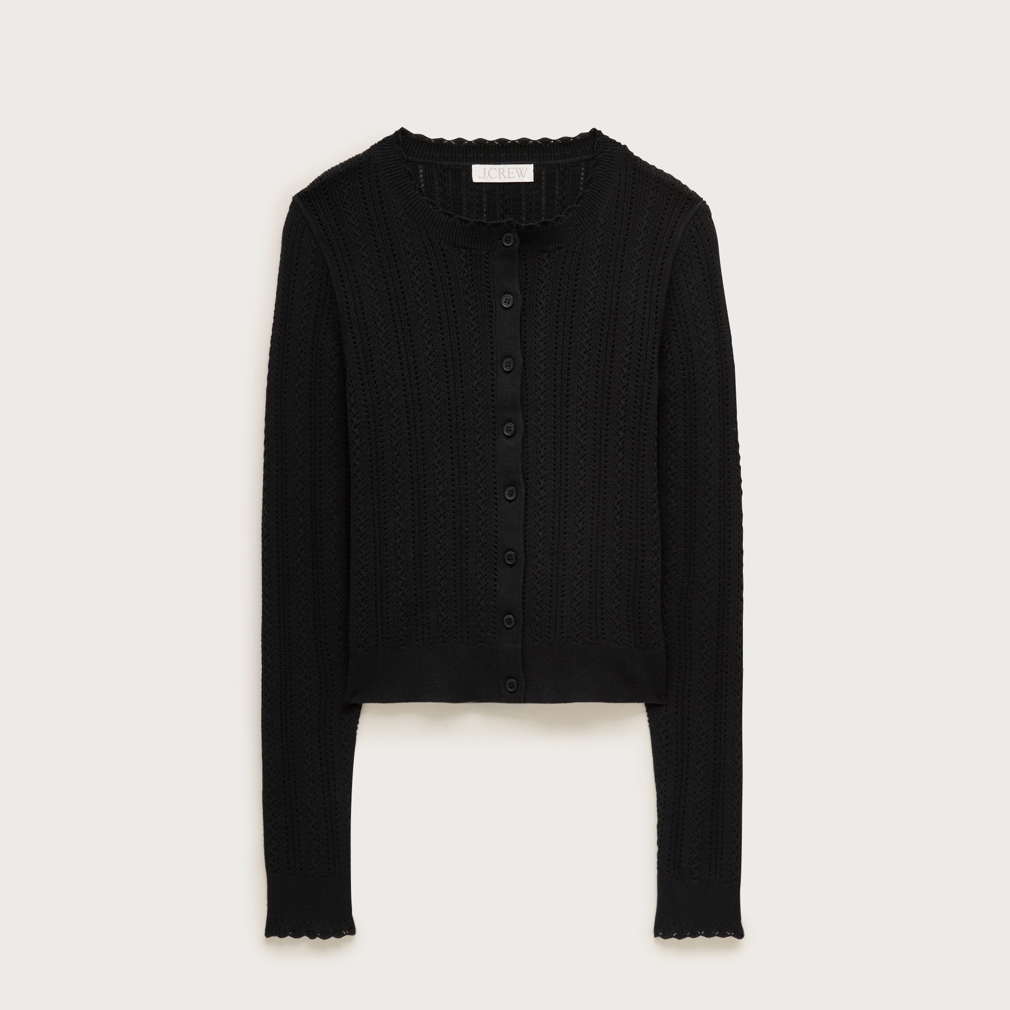 Jackie pointelle cardigan in premium ultra-fine cotton
