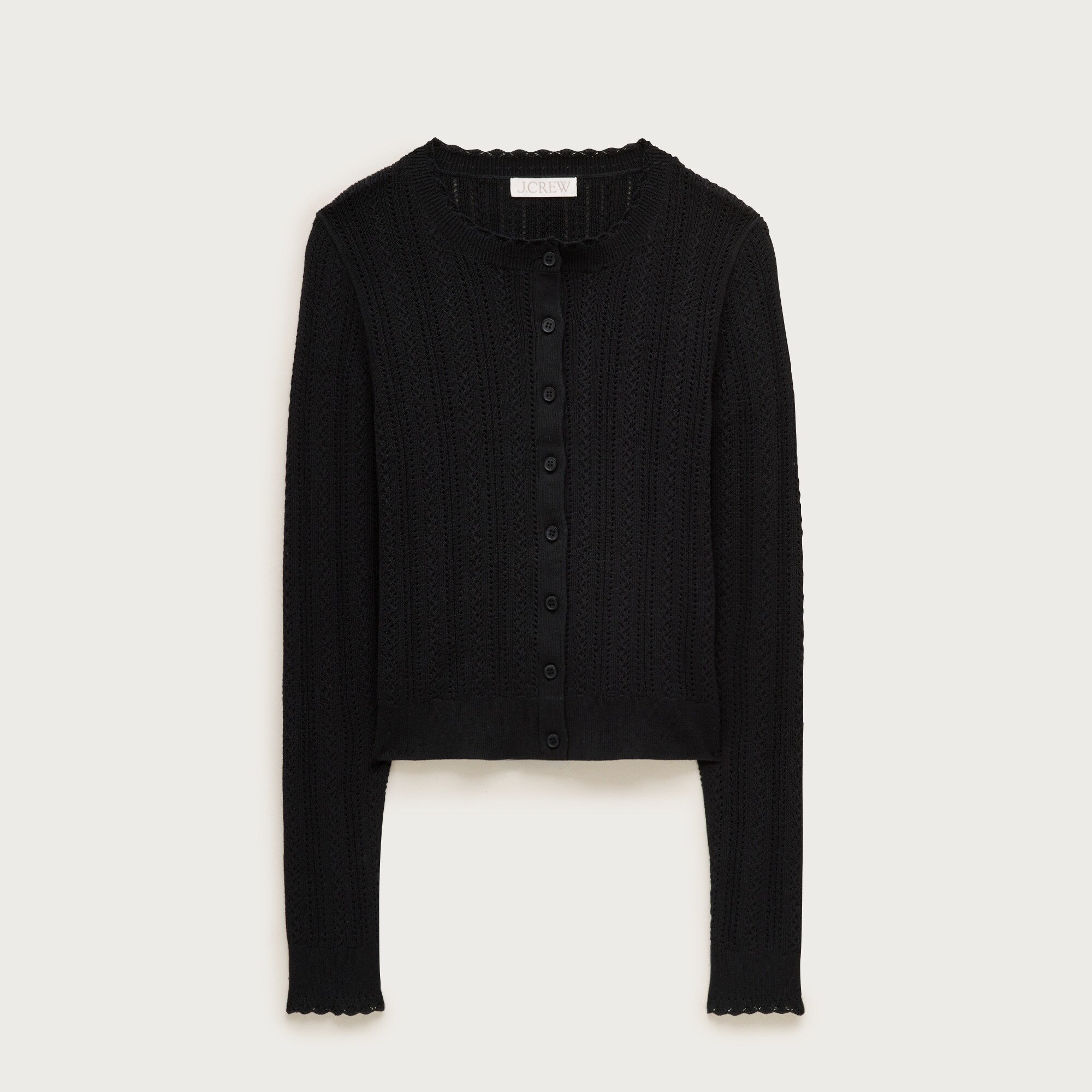 Jackie pointelle cardigan in premium ultra-fine cotton