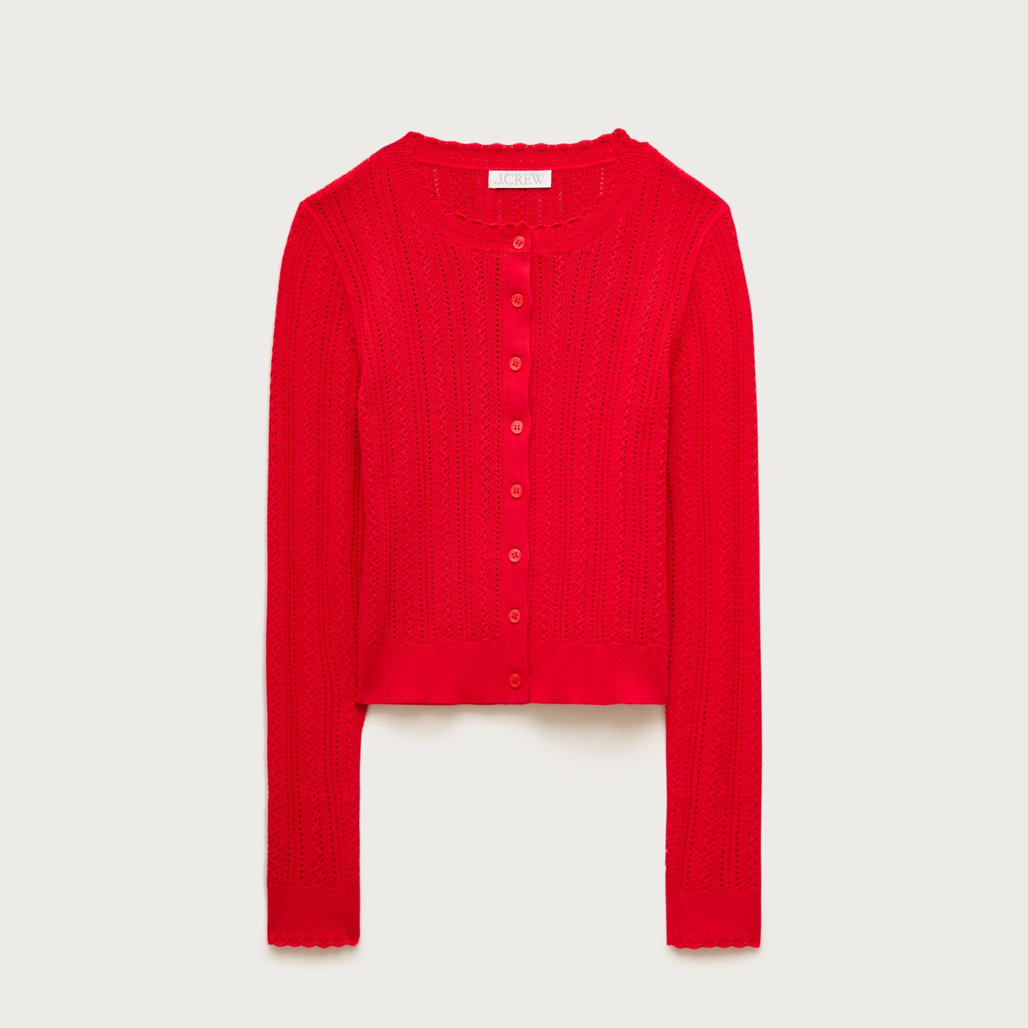 Jackie pointelle cardigan in premium ultra-fine cotton