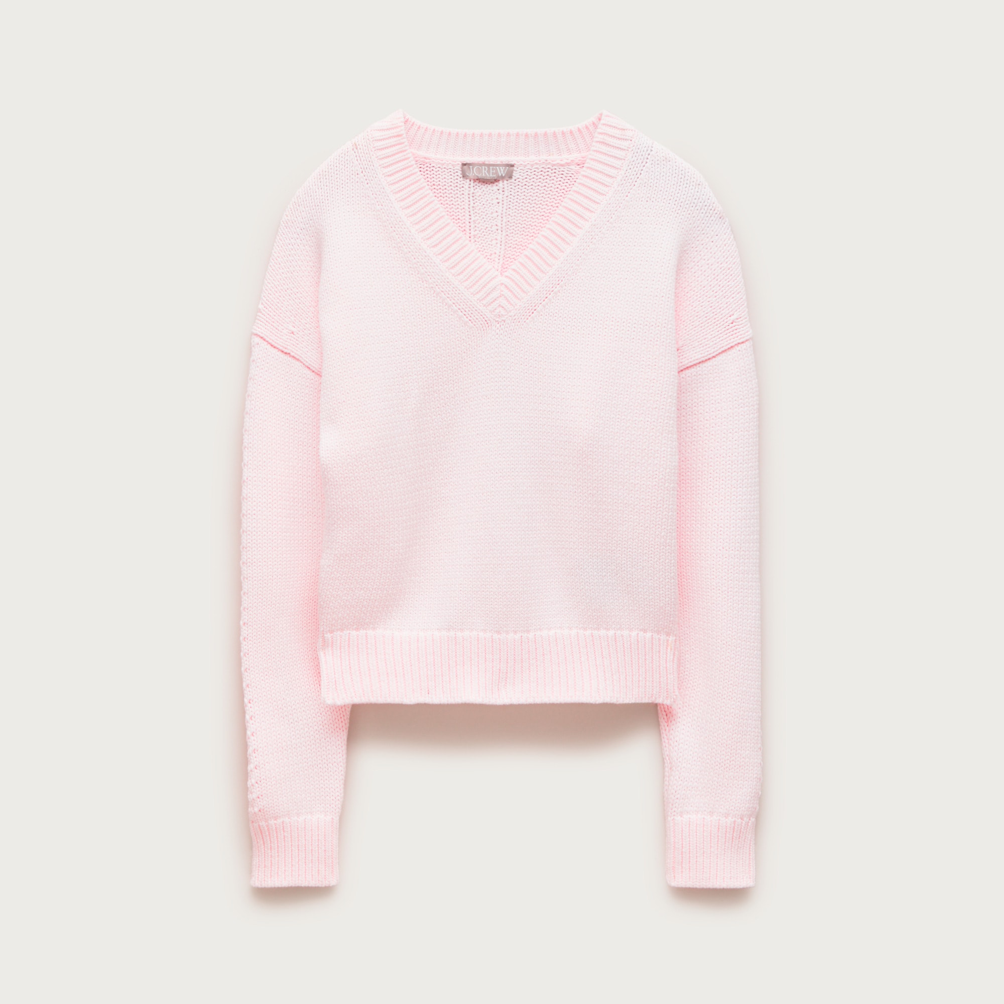 Cotton-blend V-neck pullover sweater