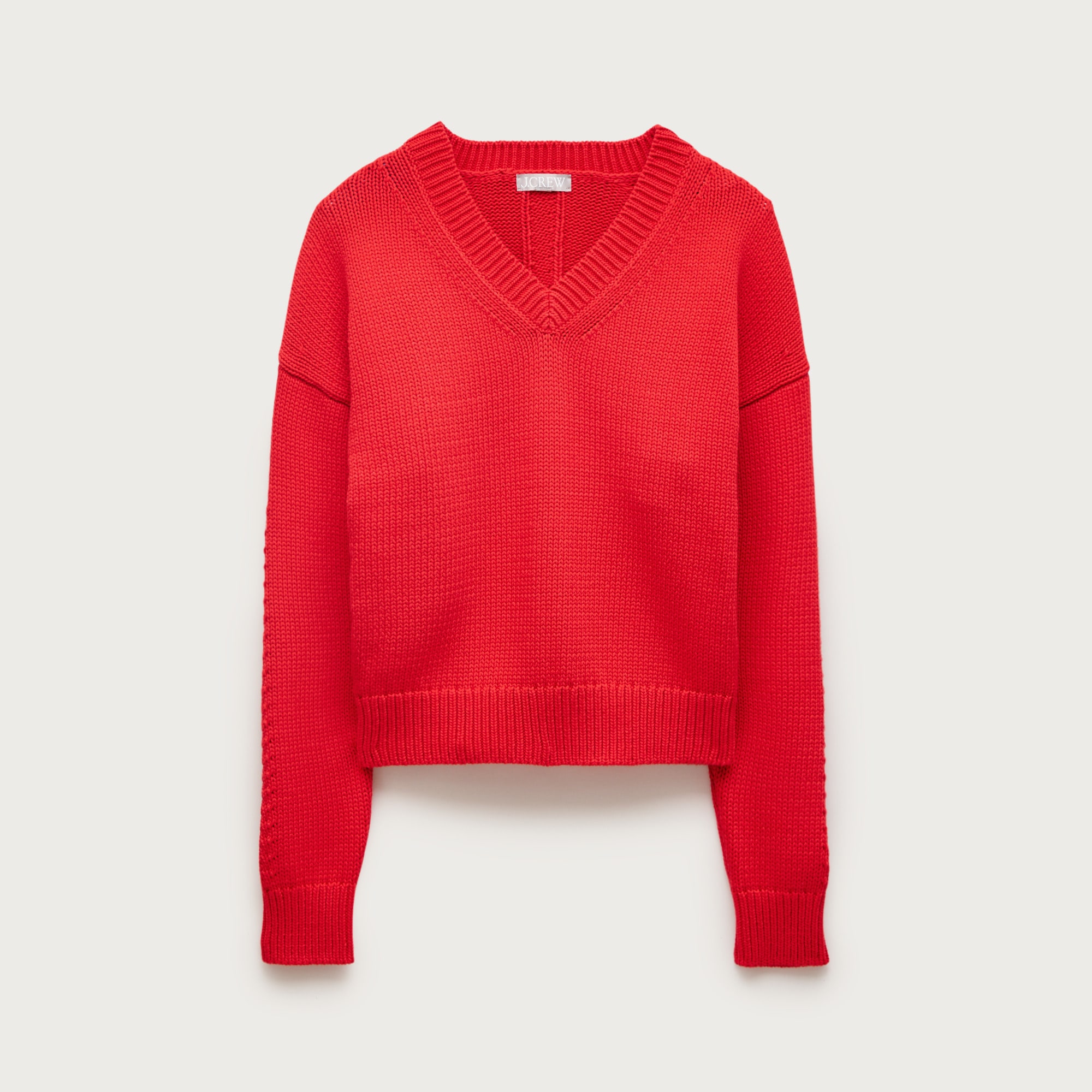 Cotton V-neck pullover sweater