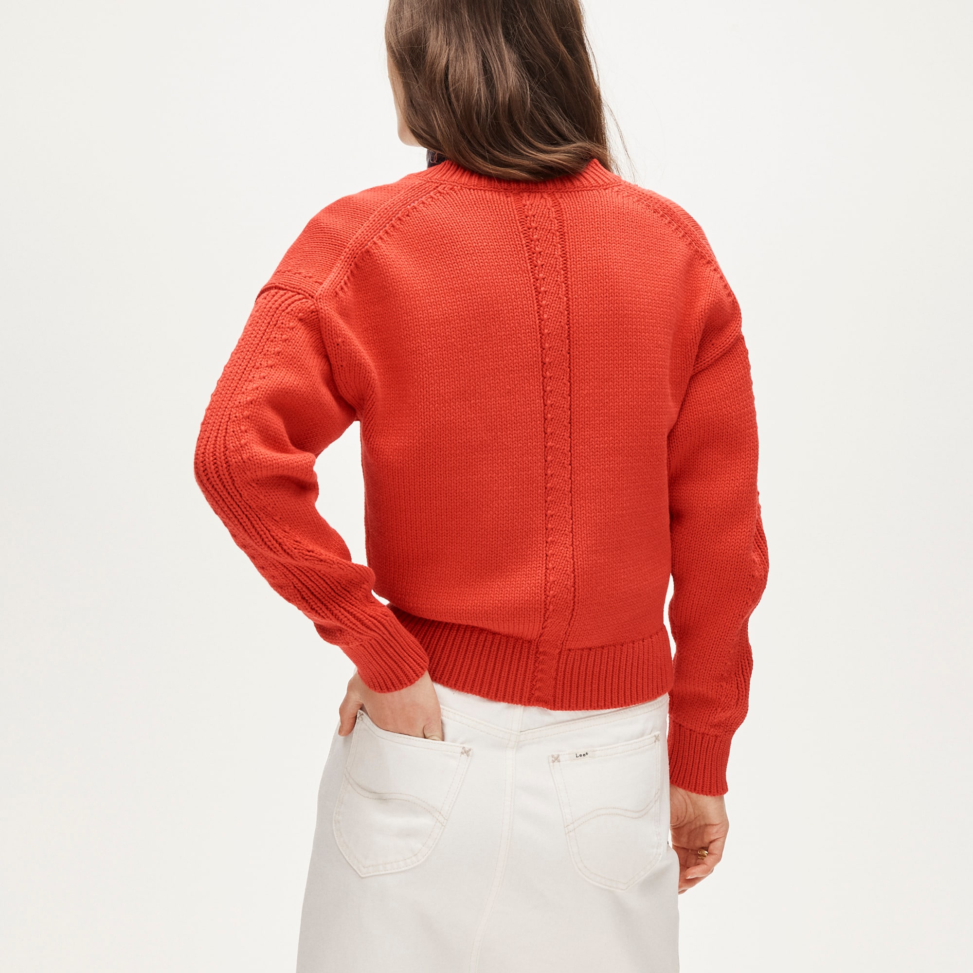 Cotton-blend V-neck pullover sweater - image 5