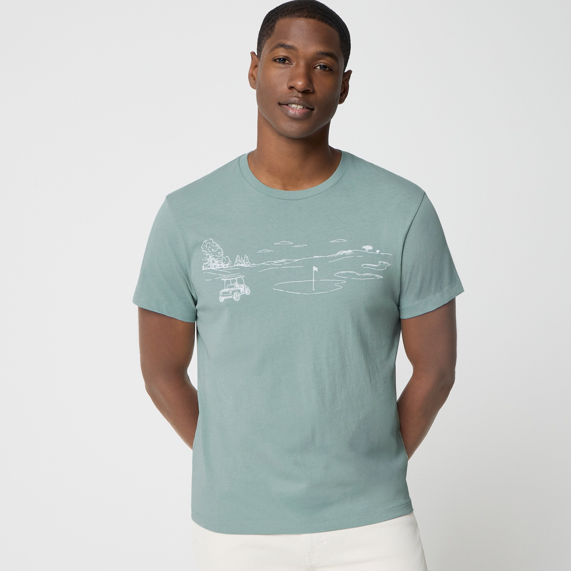  Golf landscape graphic tee
