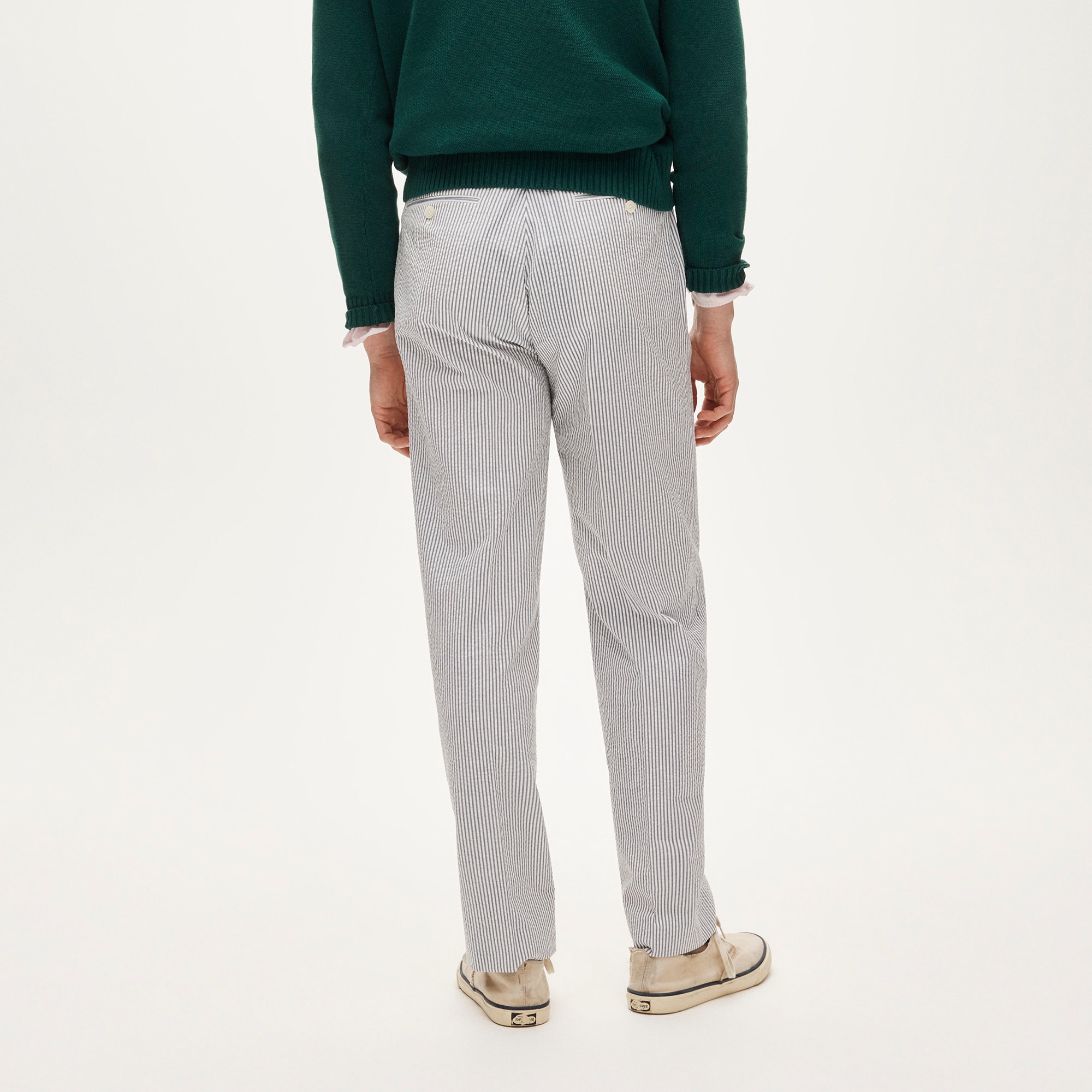 Relaxed-fit trouser in cotton seersucker
