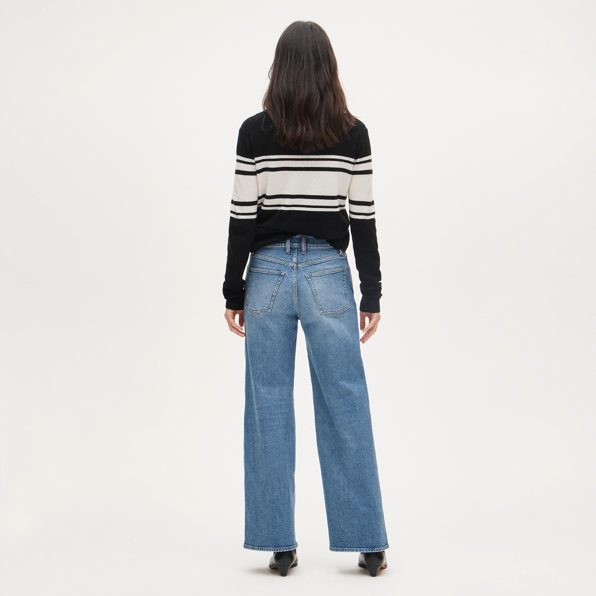 Everyday wide-leg ankle jean in semi-stretch