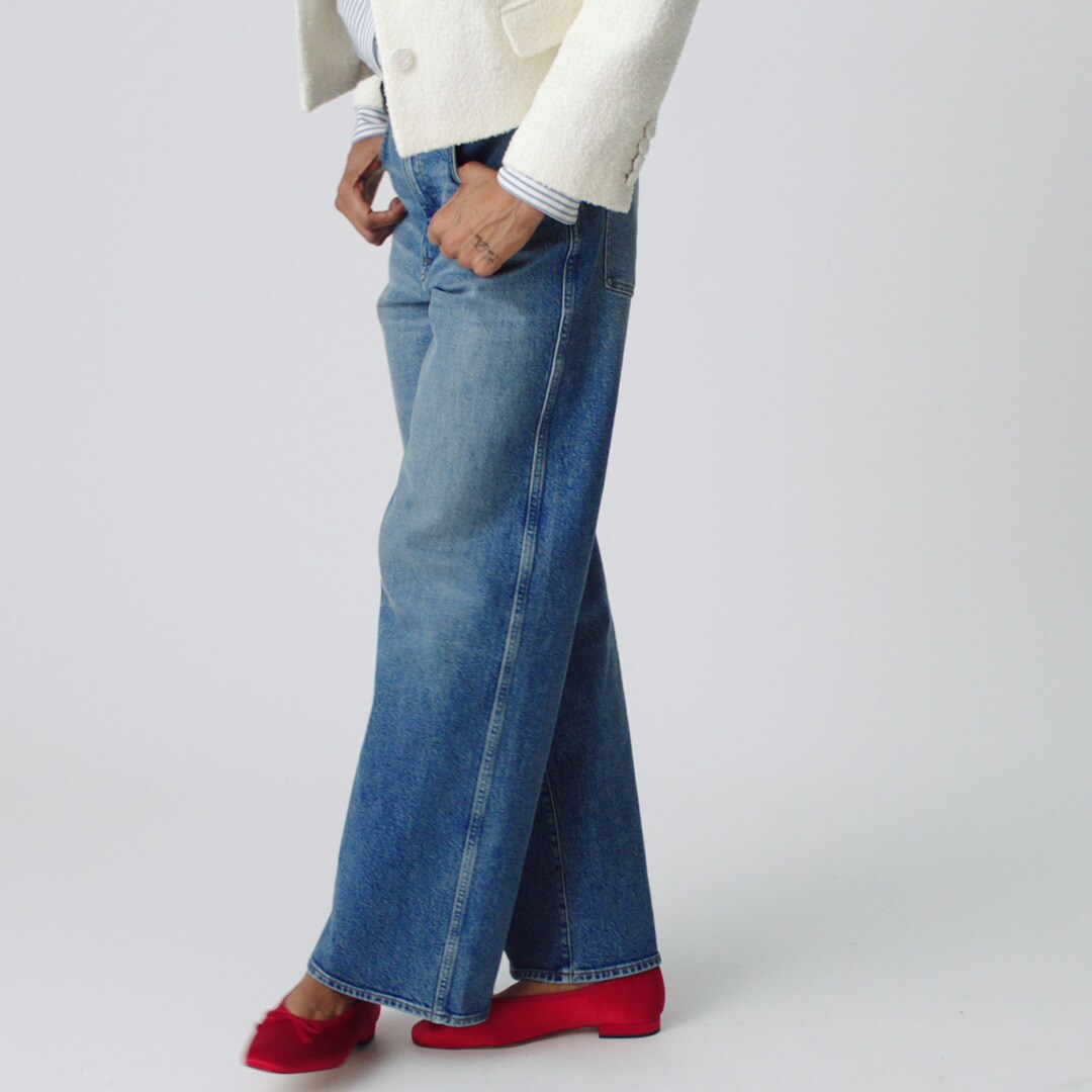 Everyday wide-leg ankle jean in semi-stretch