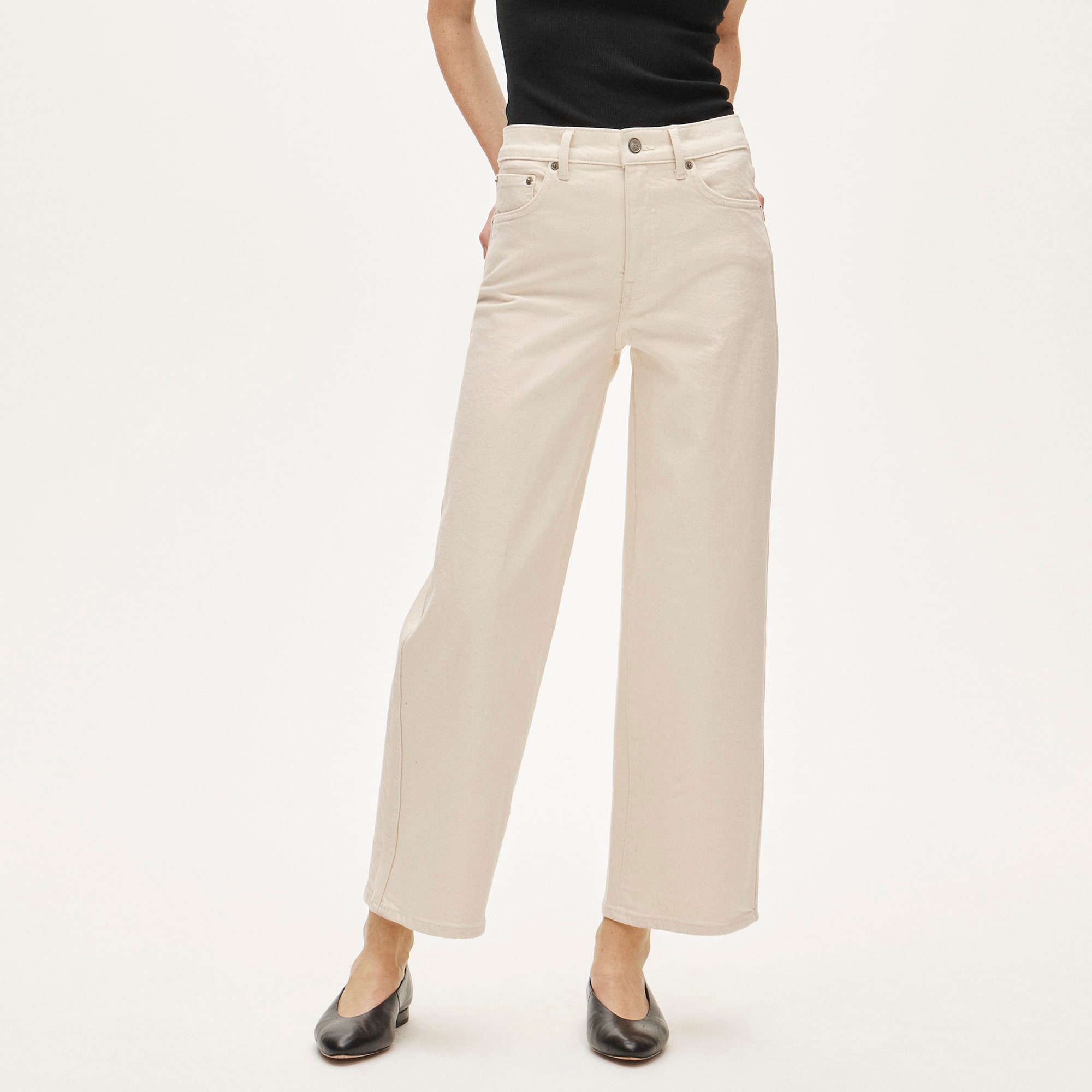 Everyday wide-leg ankle jean in semi-stretch