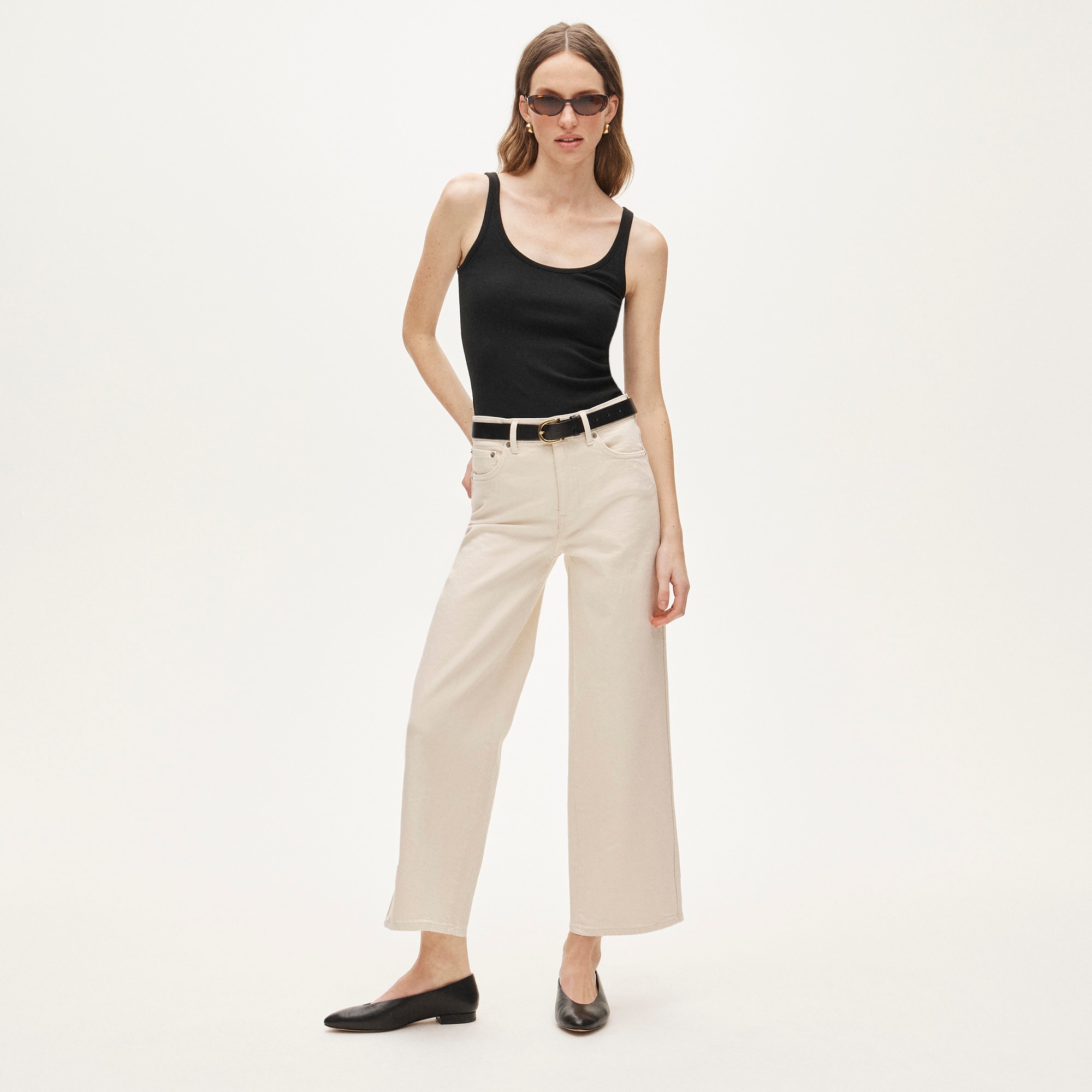 Everyday wide-leg ankle jean in semi-stretch