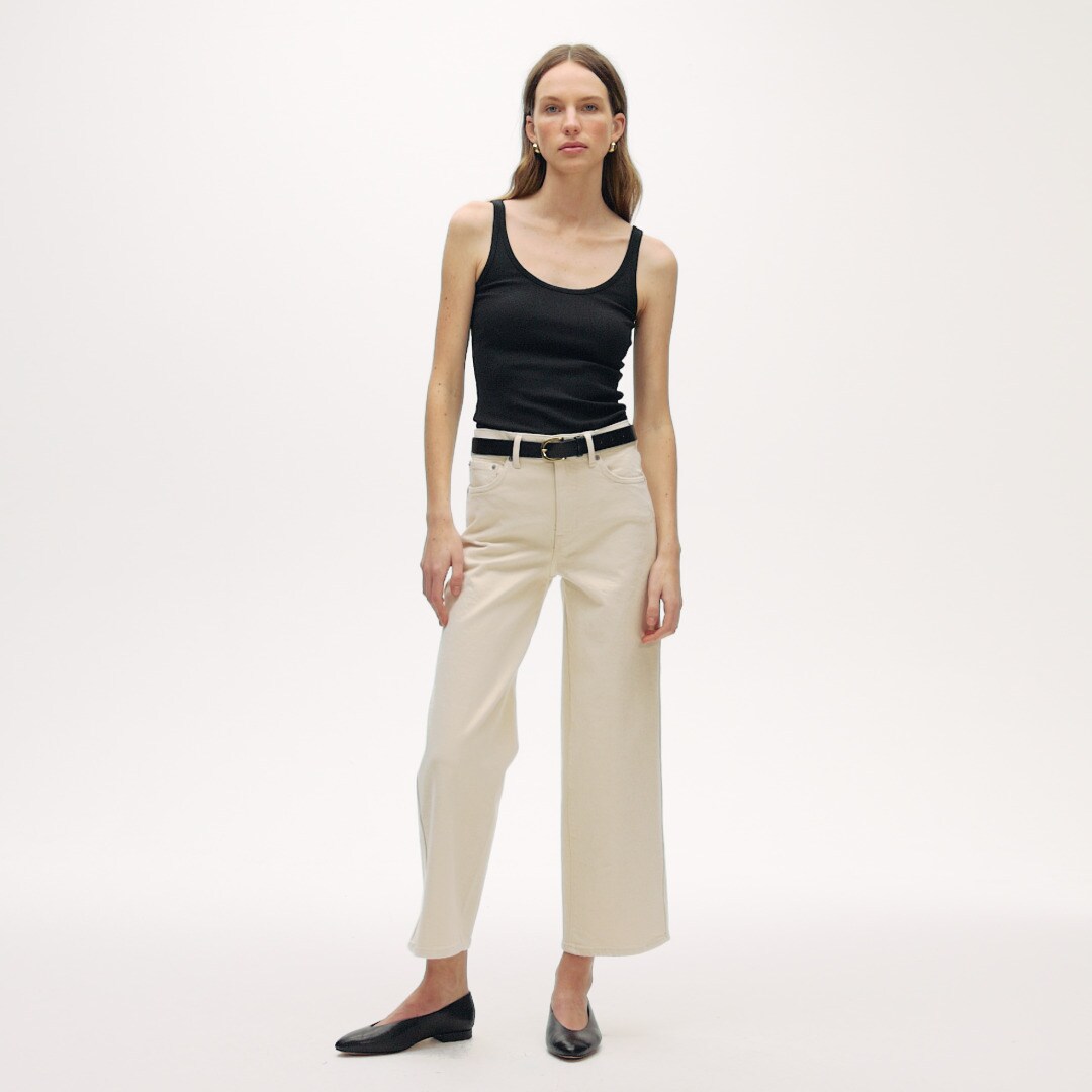 Everyday wide-leg ankle jean in semi-stretch