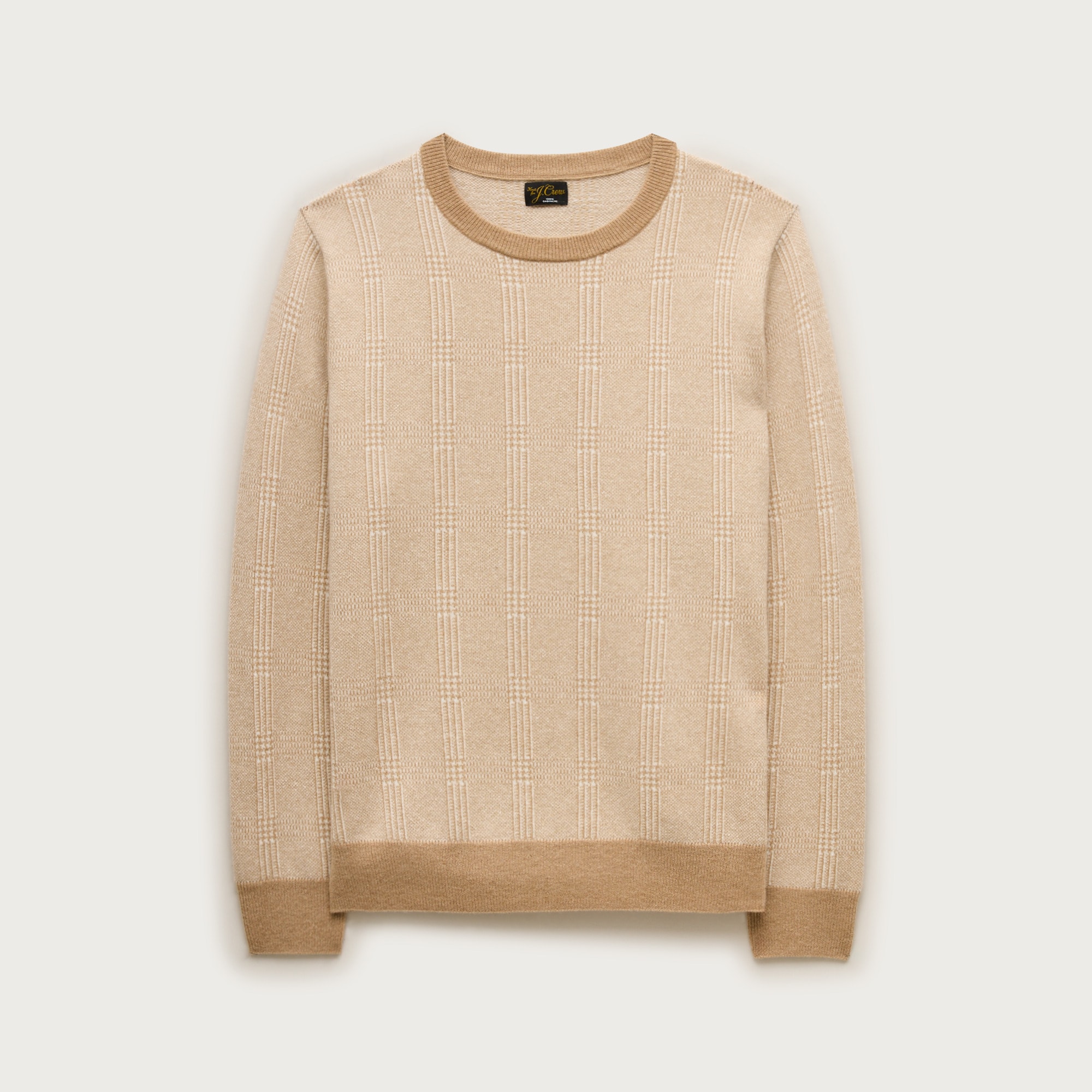 Cashmere sweater in glen plaid