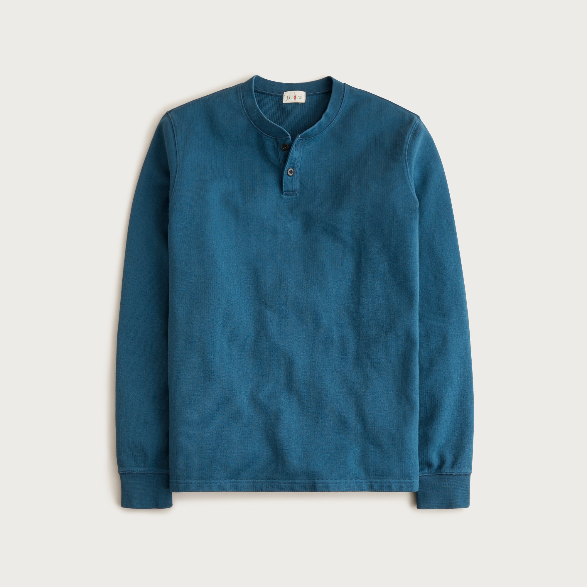 Dense cotton herringbone henley