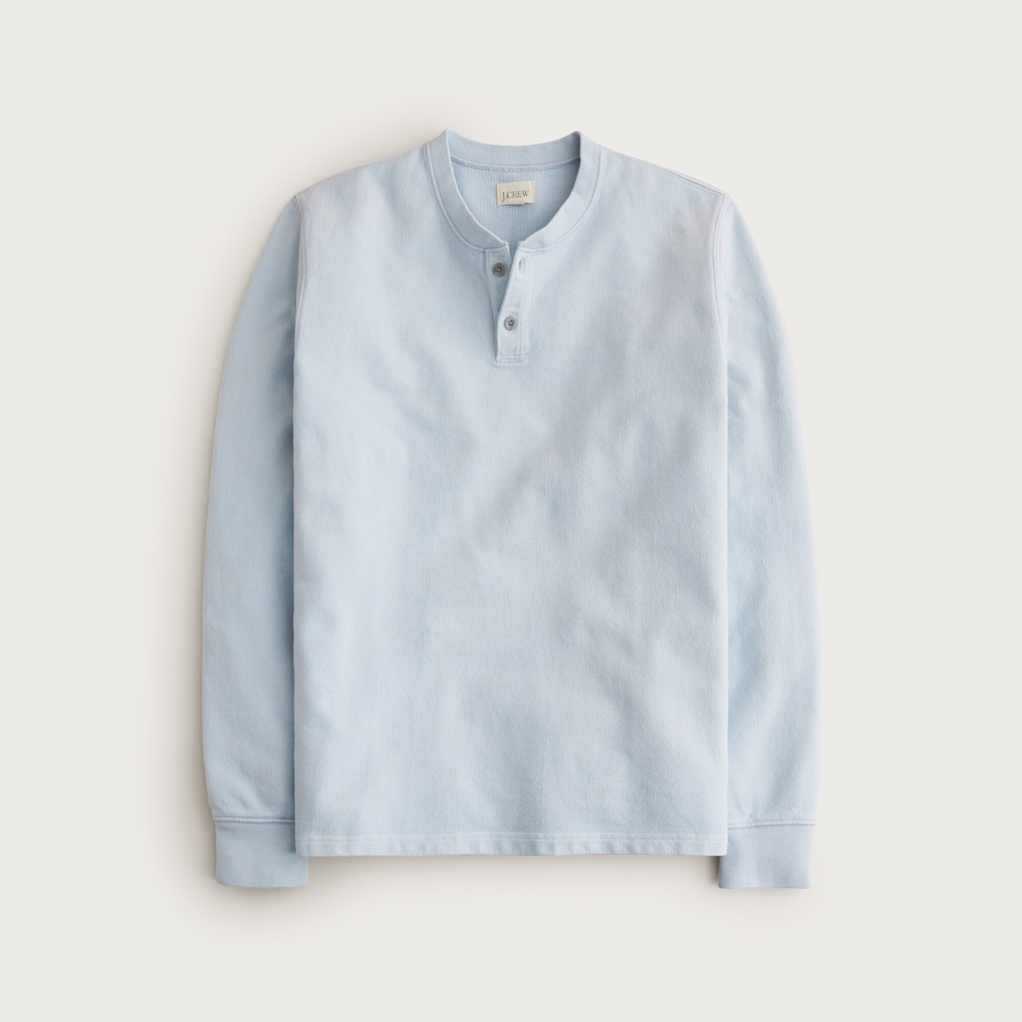Dense cotton herringbone henley