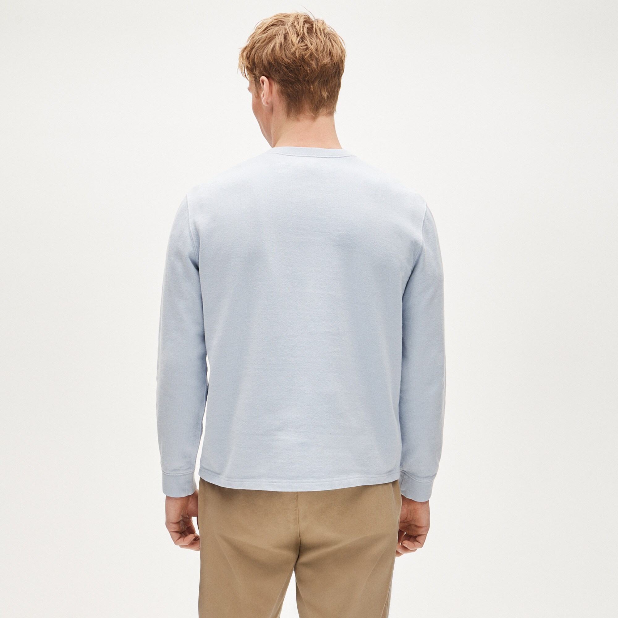 Dense cotton herringbone henley