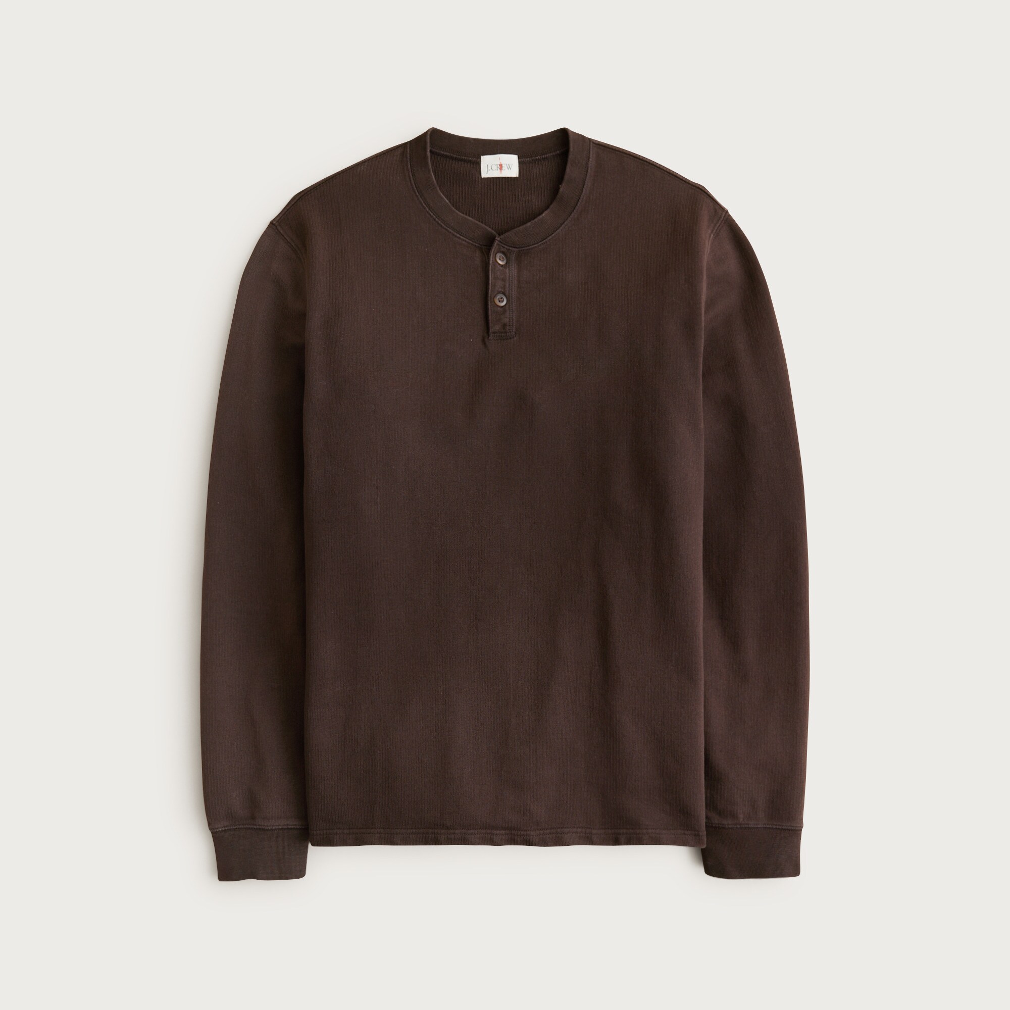 Dense Cotton Herringbone Henley For Men | J.Crew
