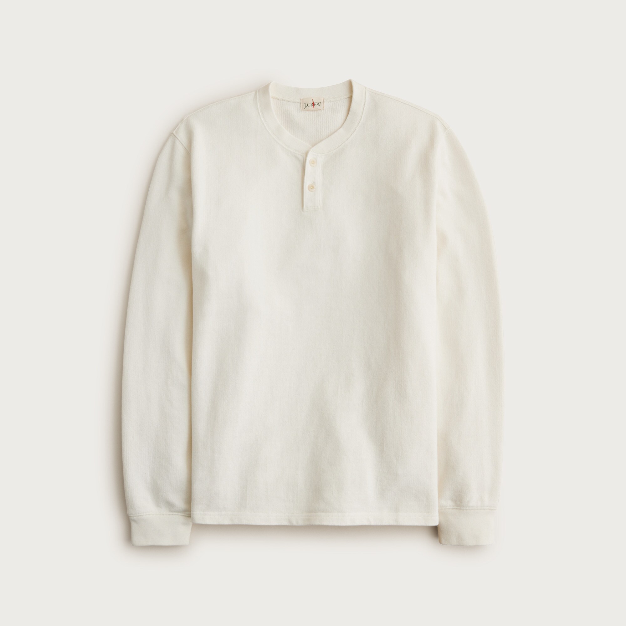Dense cotton herringbone henley