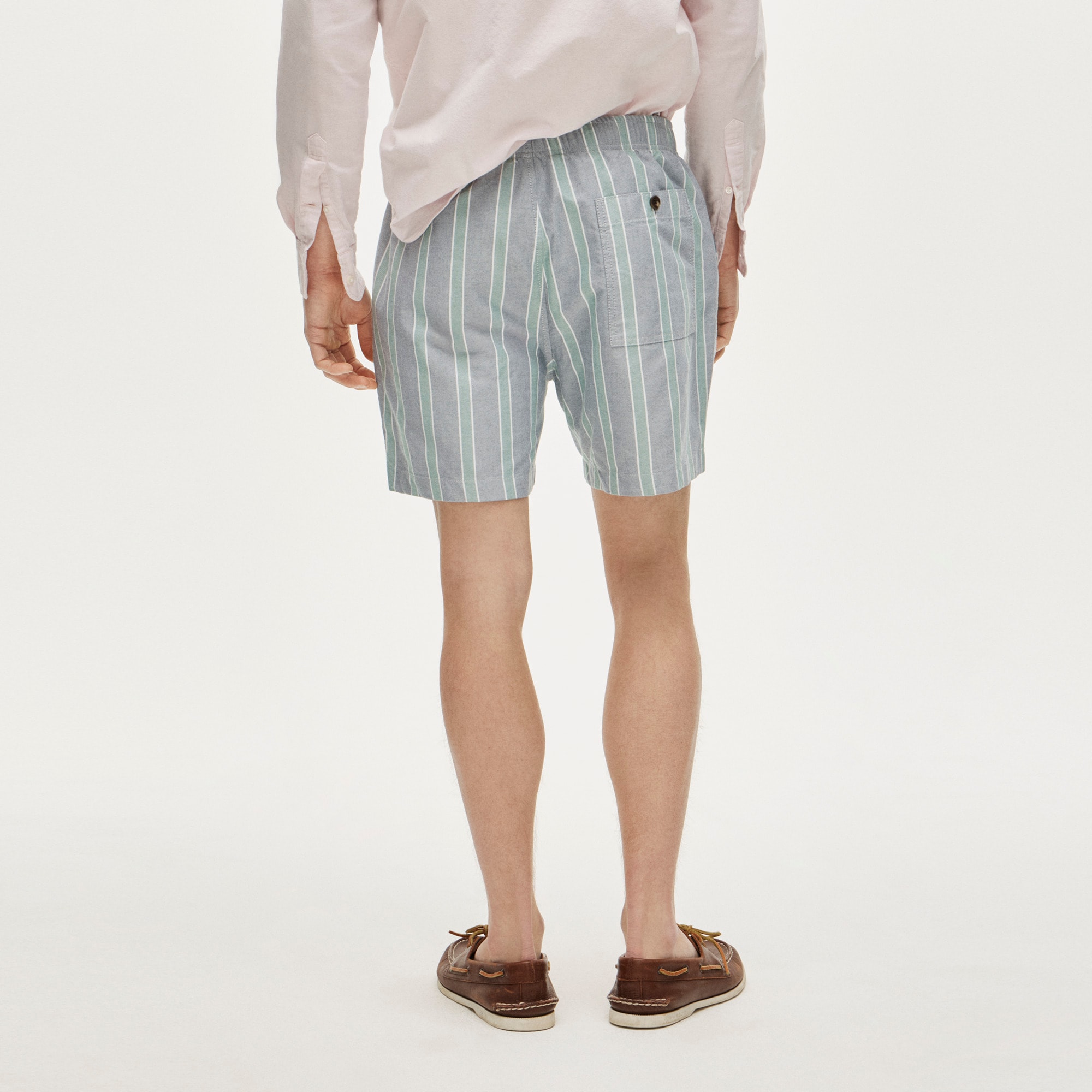 5.5" Pier short in cotton oxford stripe