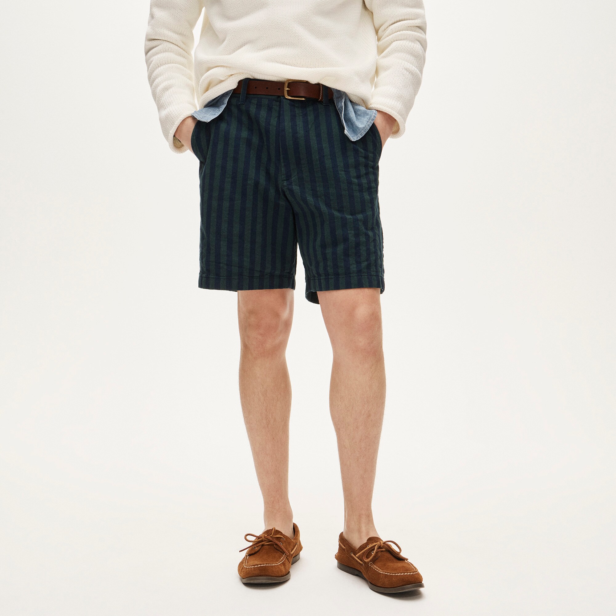 8" Classic chambray short in stripe