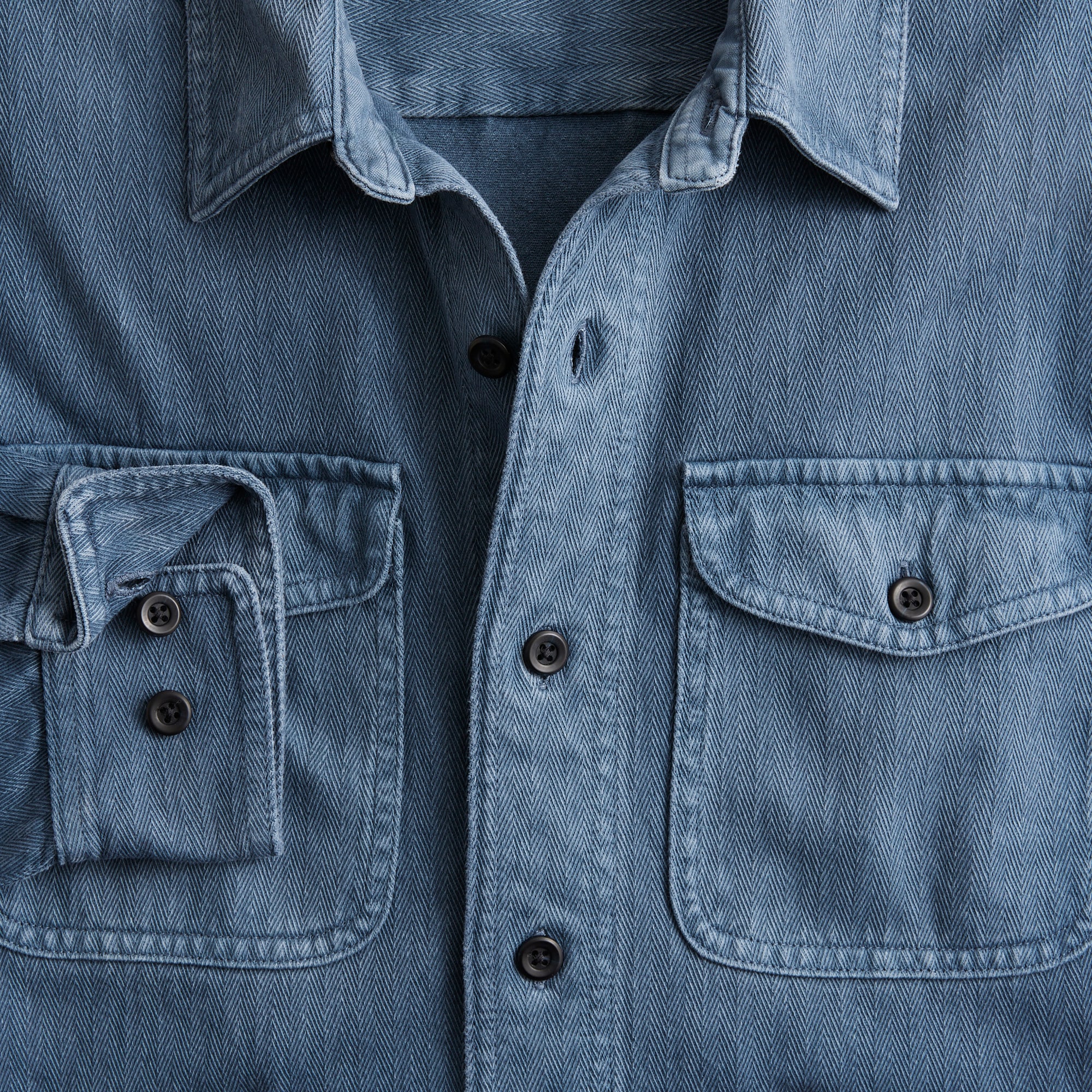 Herringbone workshirt in cotton