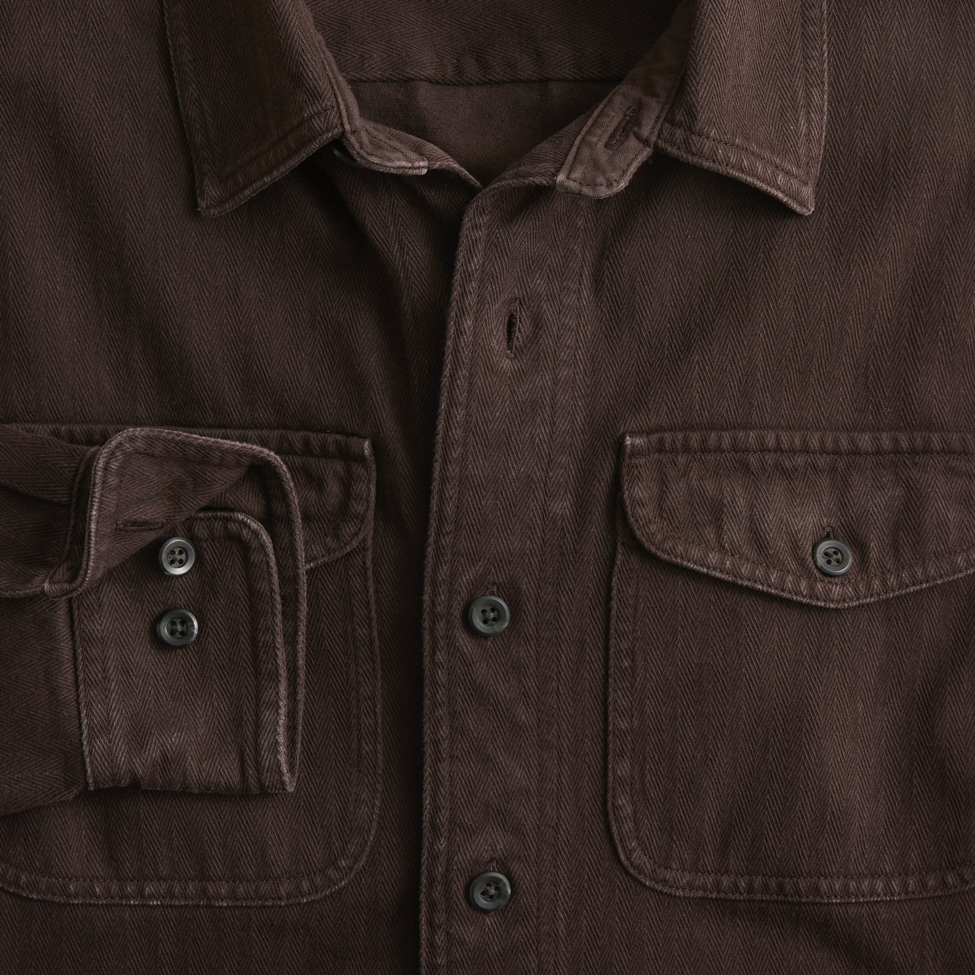 Herringbone workshirt in cotton
