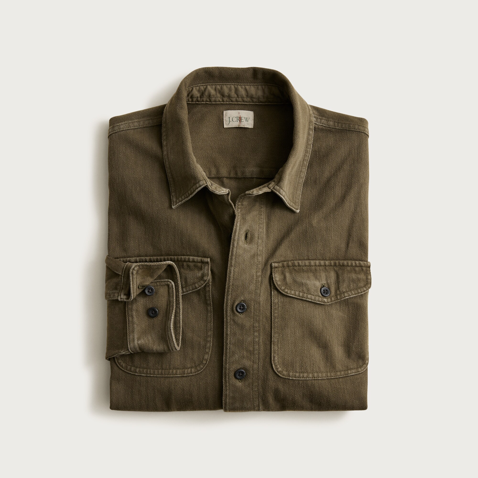 Herringbone workshirt in cotton
