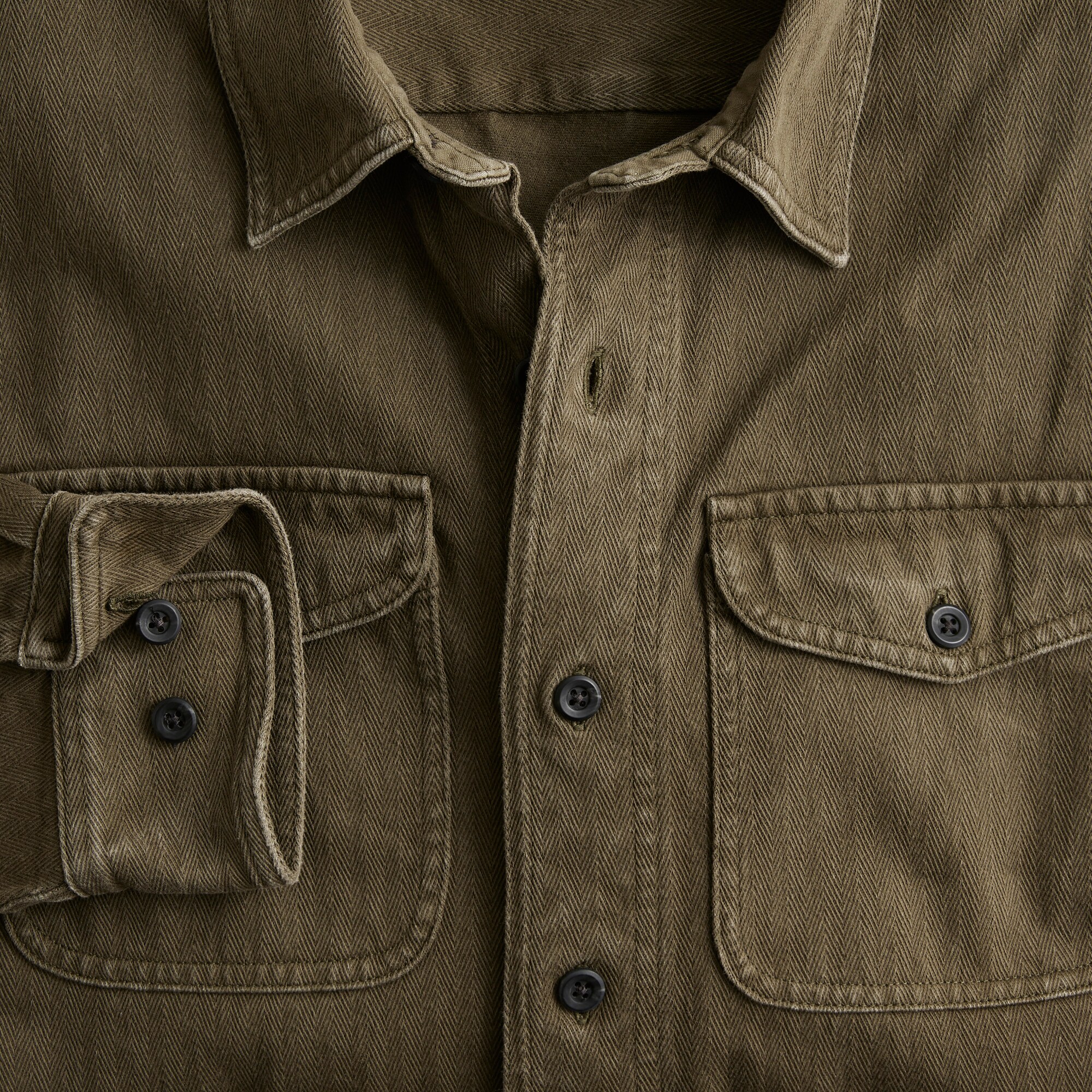 Herringbone workshirt in cotton