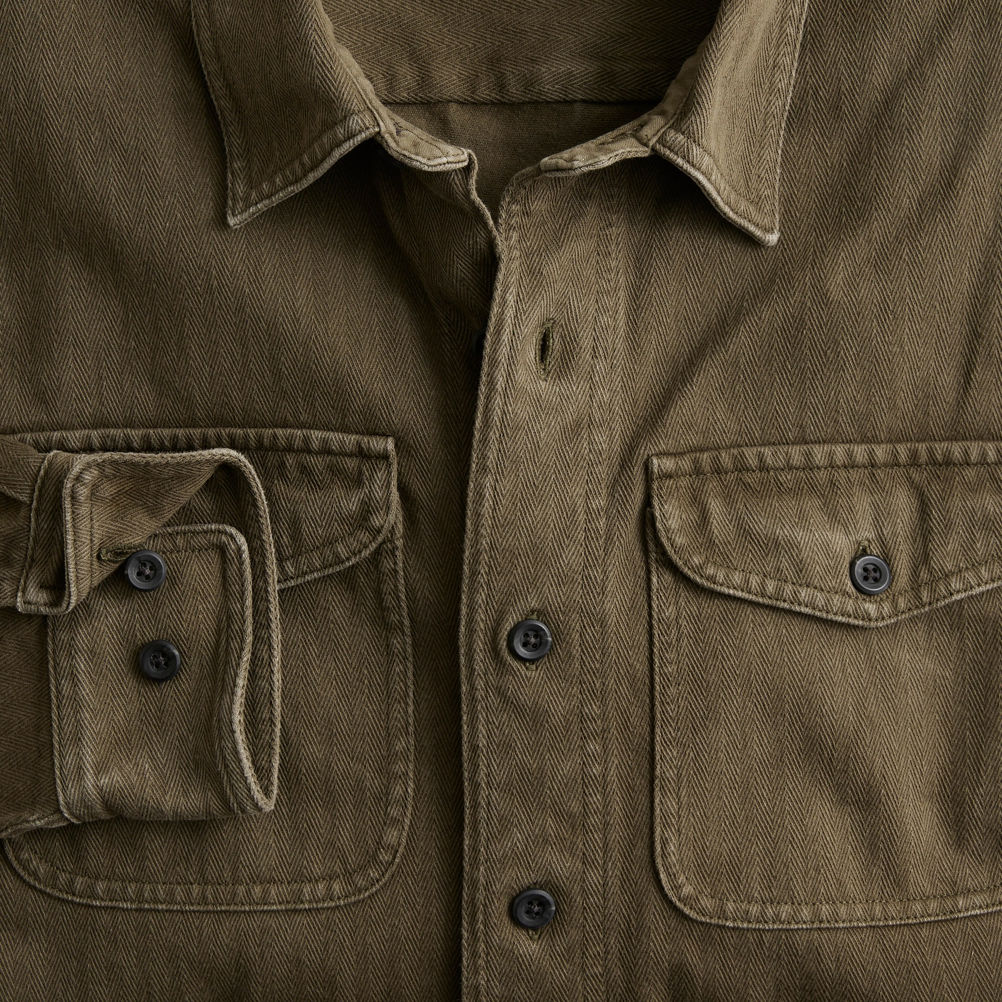Herringbone workshirt in cotton