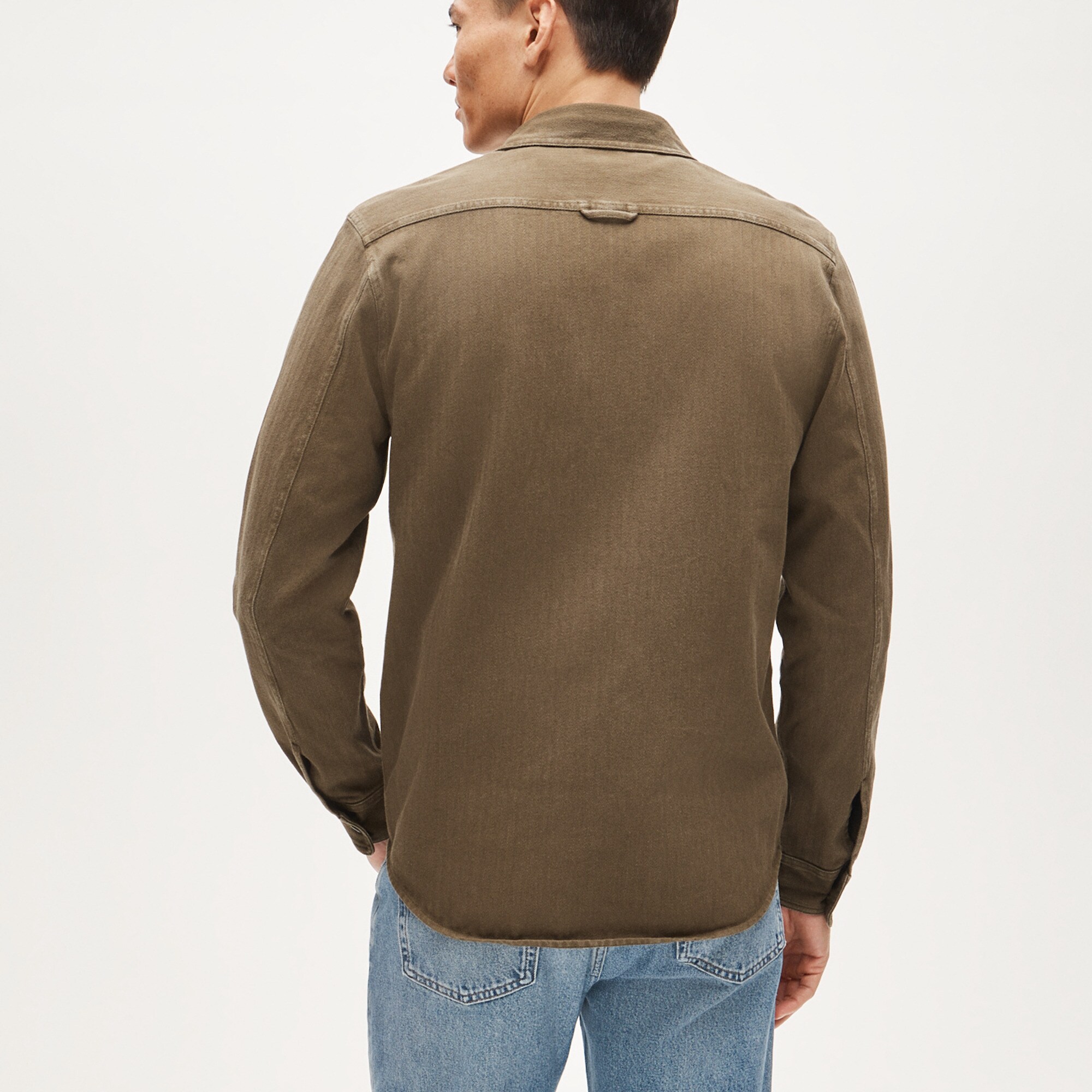 Herringbone workshirt in cotton
