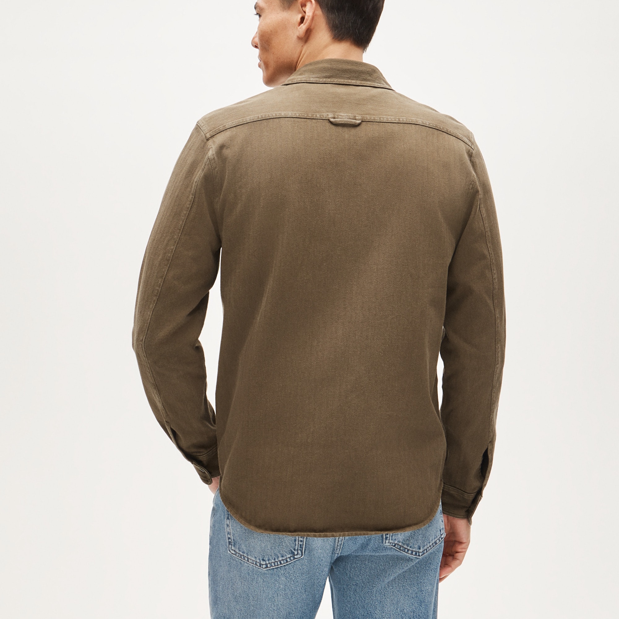 Herringbone workshirt in cotton