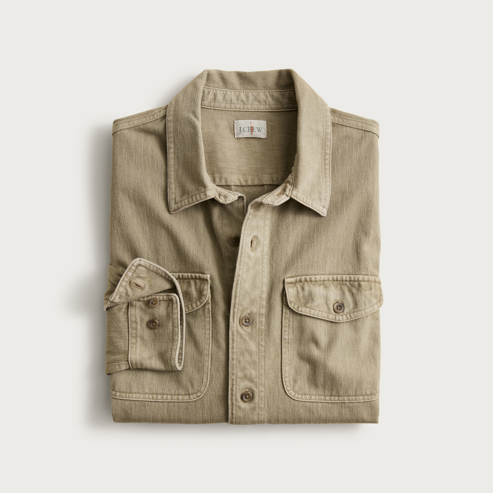 Herringbone workshirt in cotton