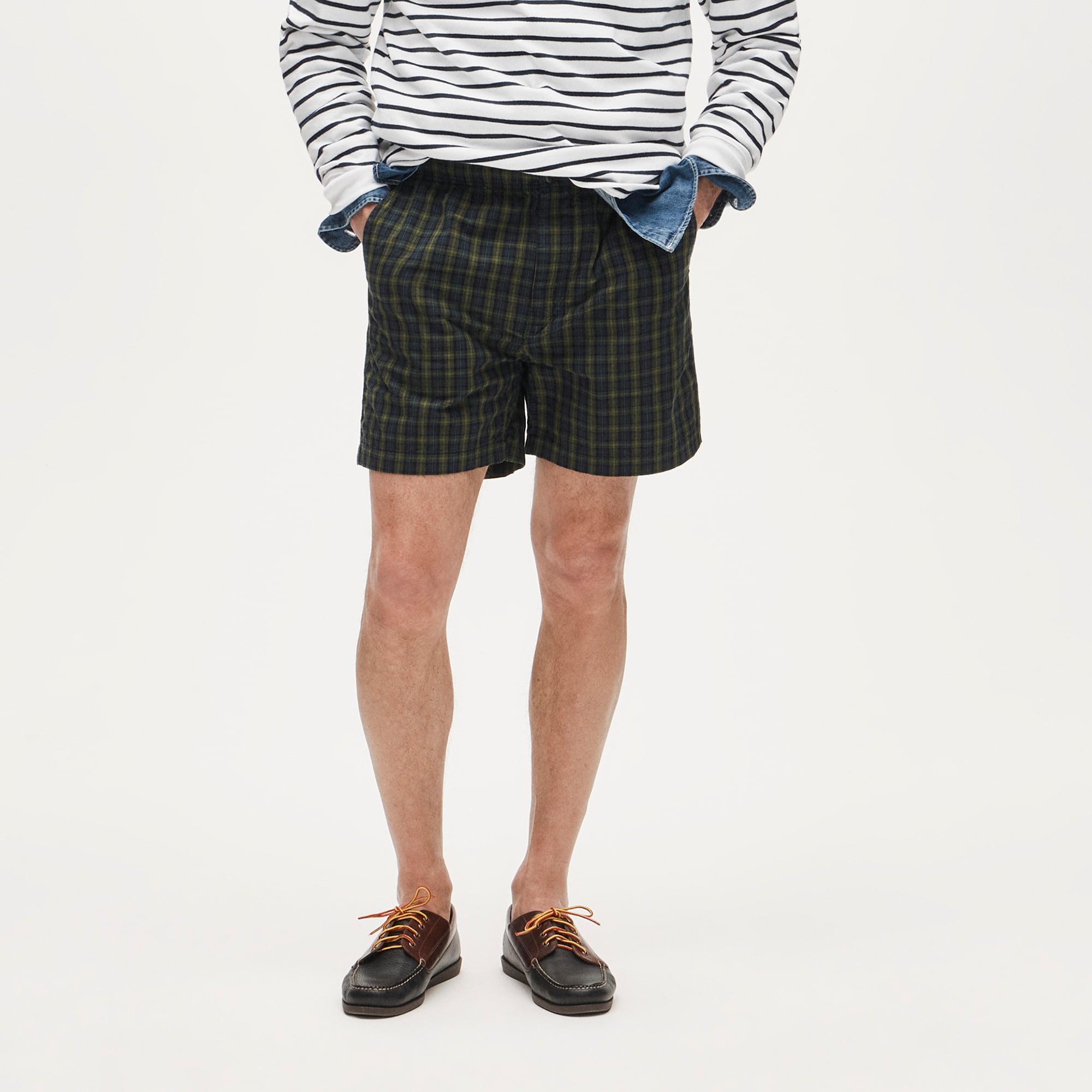 mens plaid dress shorts Tailored Monotone Plaid Shorts