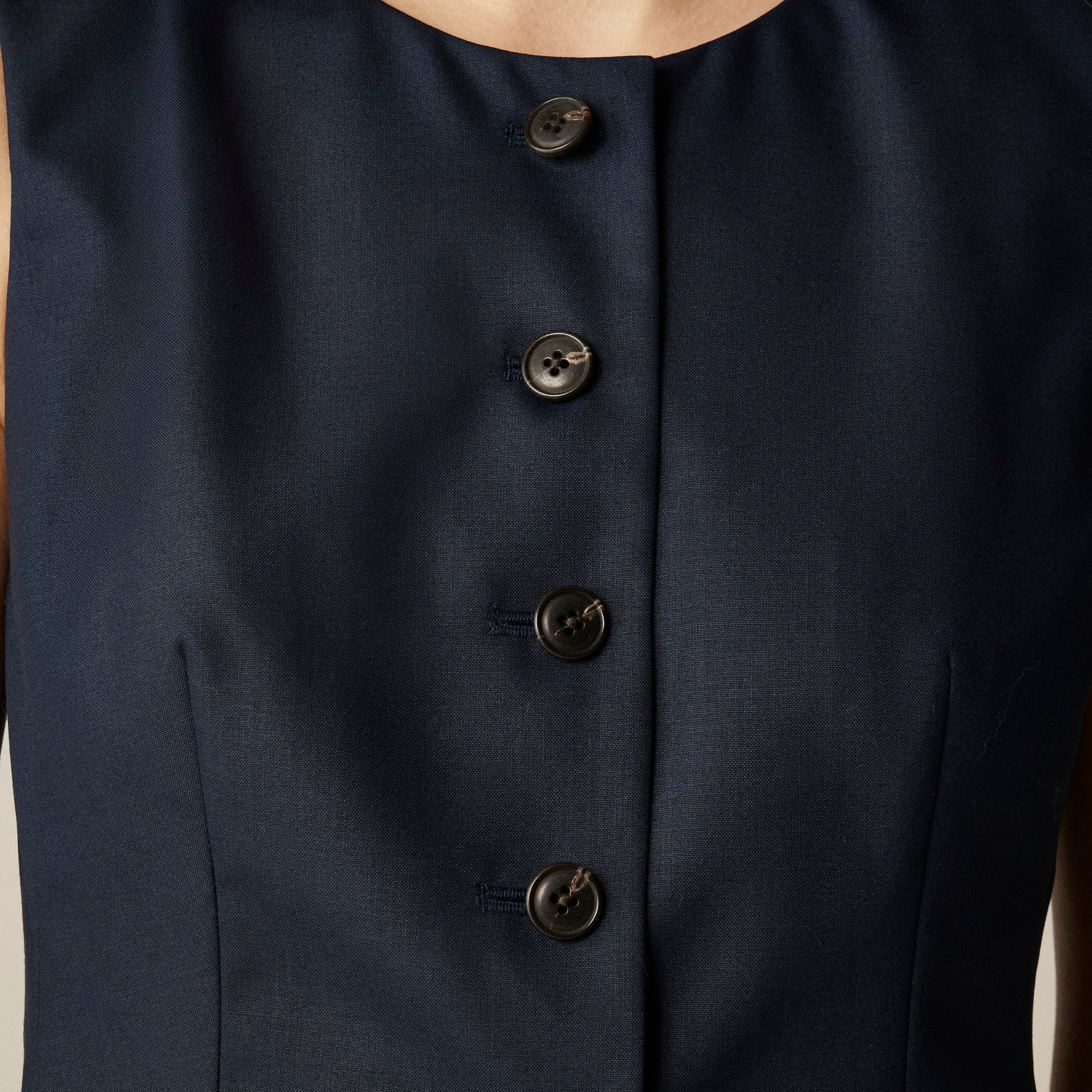 Essential tailored vest top in wool-blend - image 4