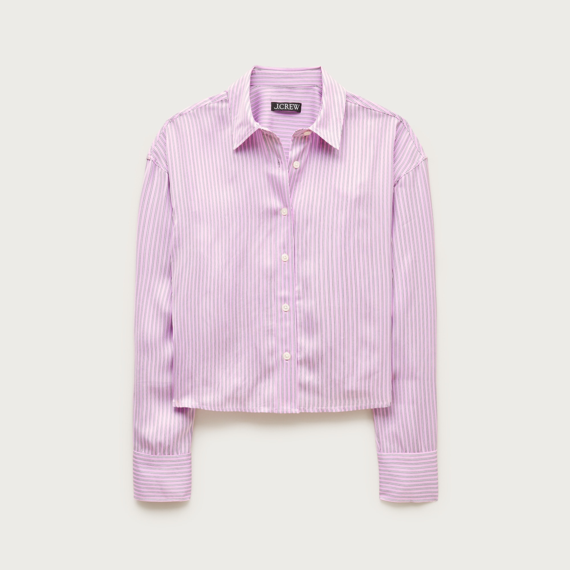 Étienne cropped button-up shirt in viscose twill