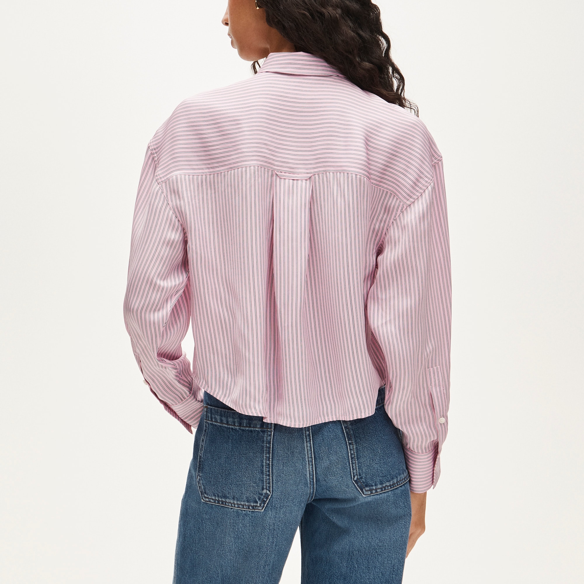 Étienne cropped button-up shirt in viscose twill