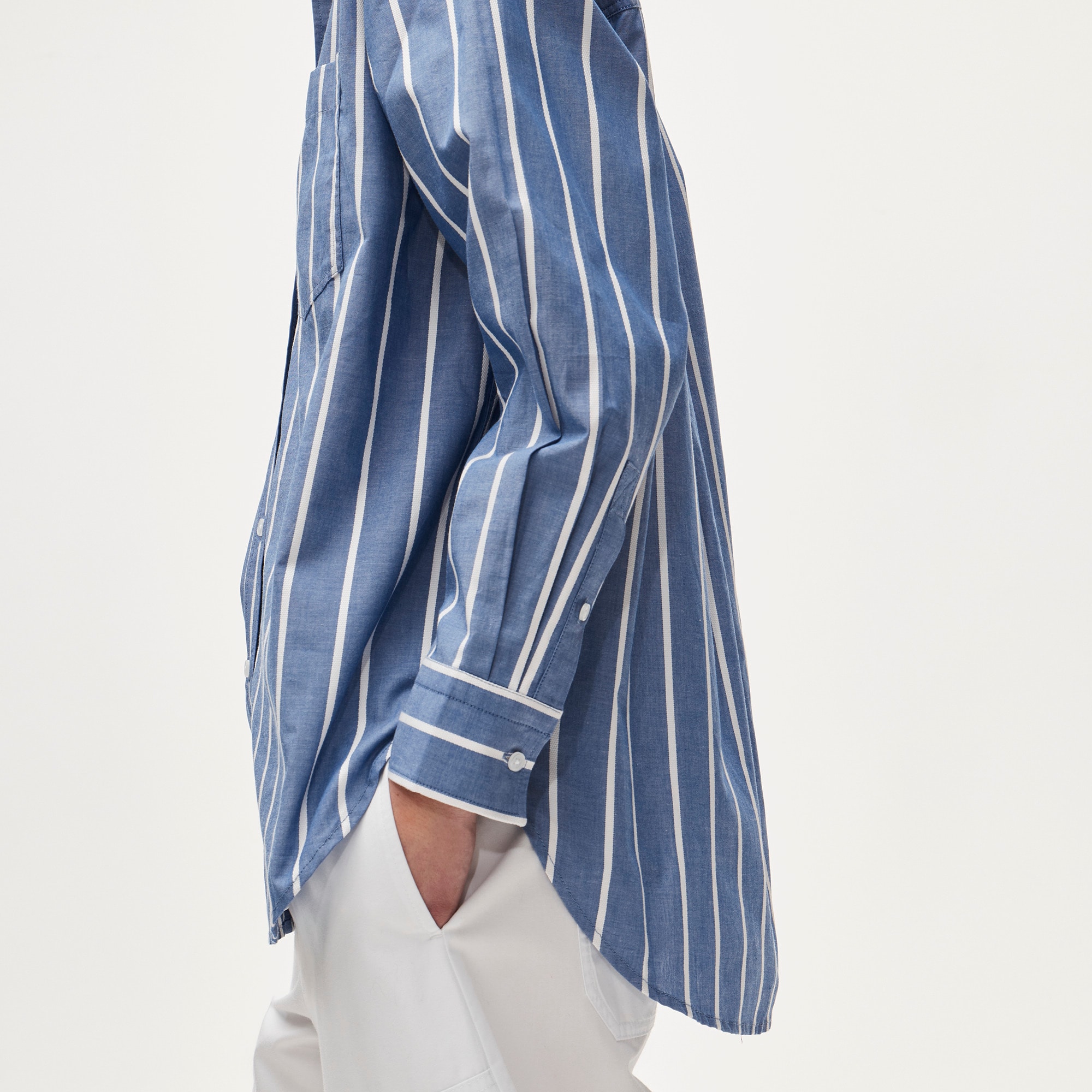 &Eacute;tienne oversized shirt in dobby stripe - image 4