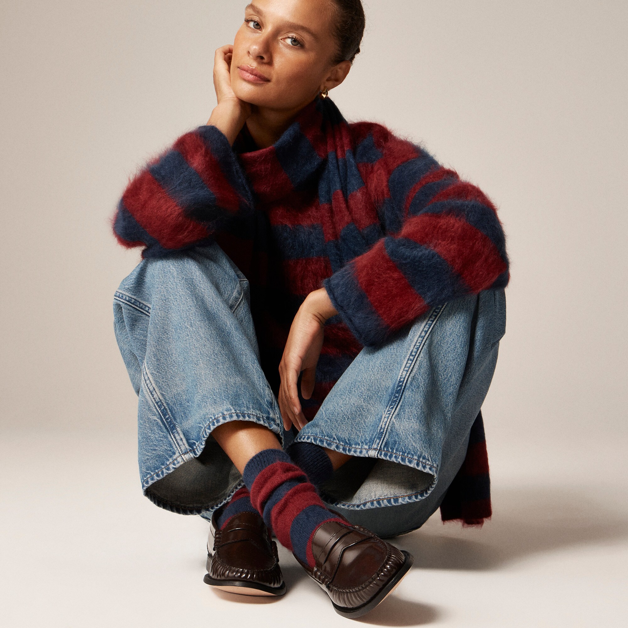 Brushed cashmere-blend socks