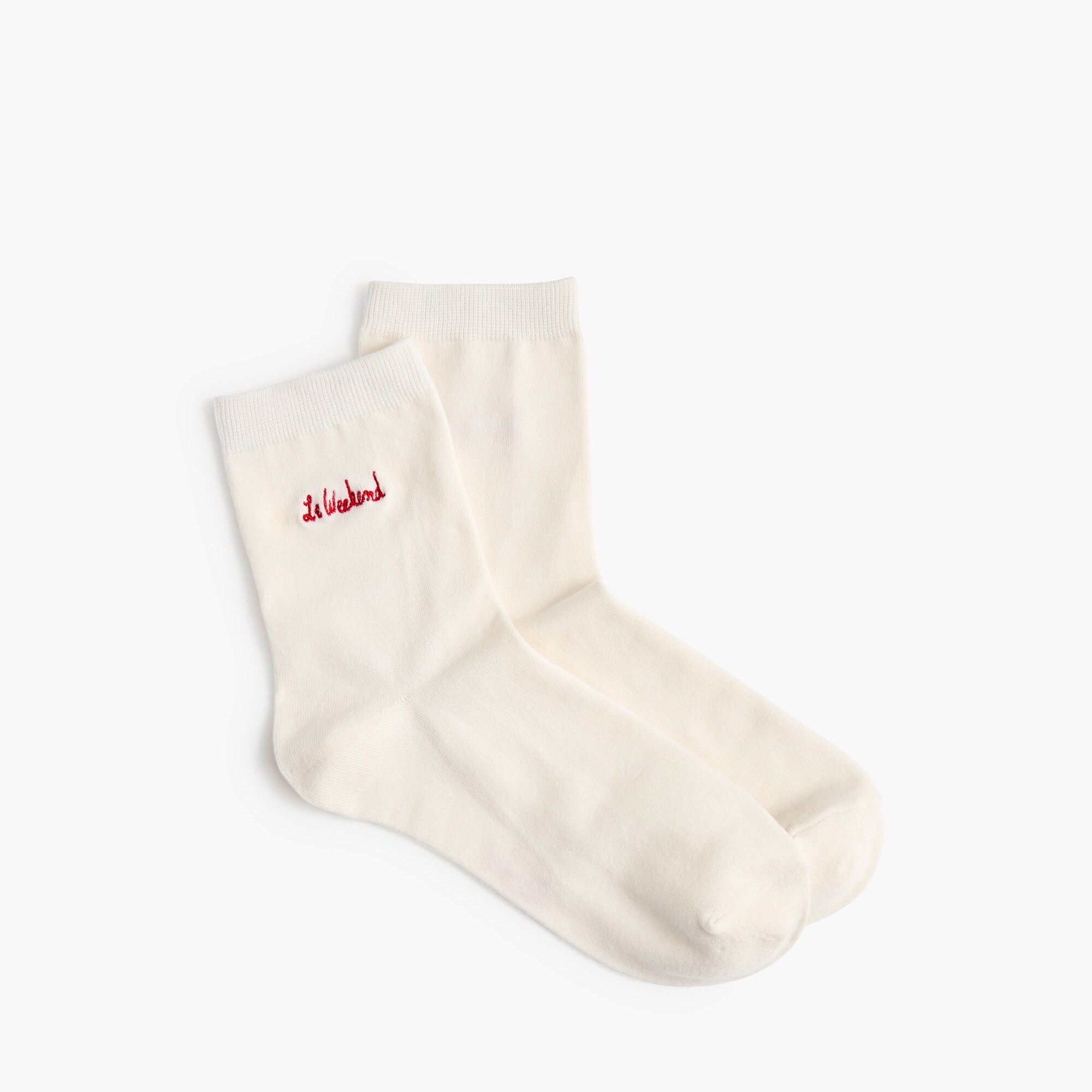 womens "Le Weekend" embroidered boot socks