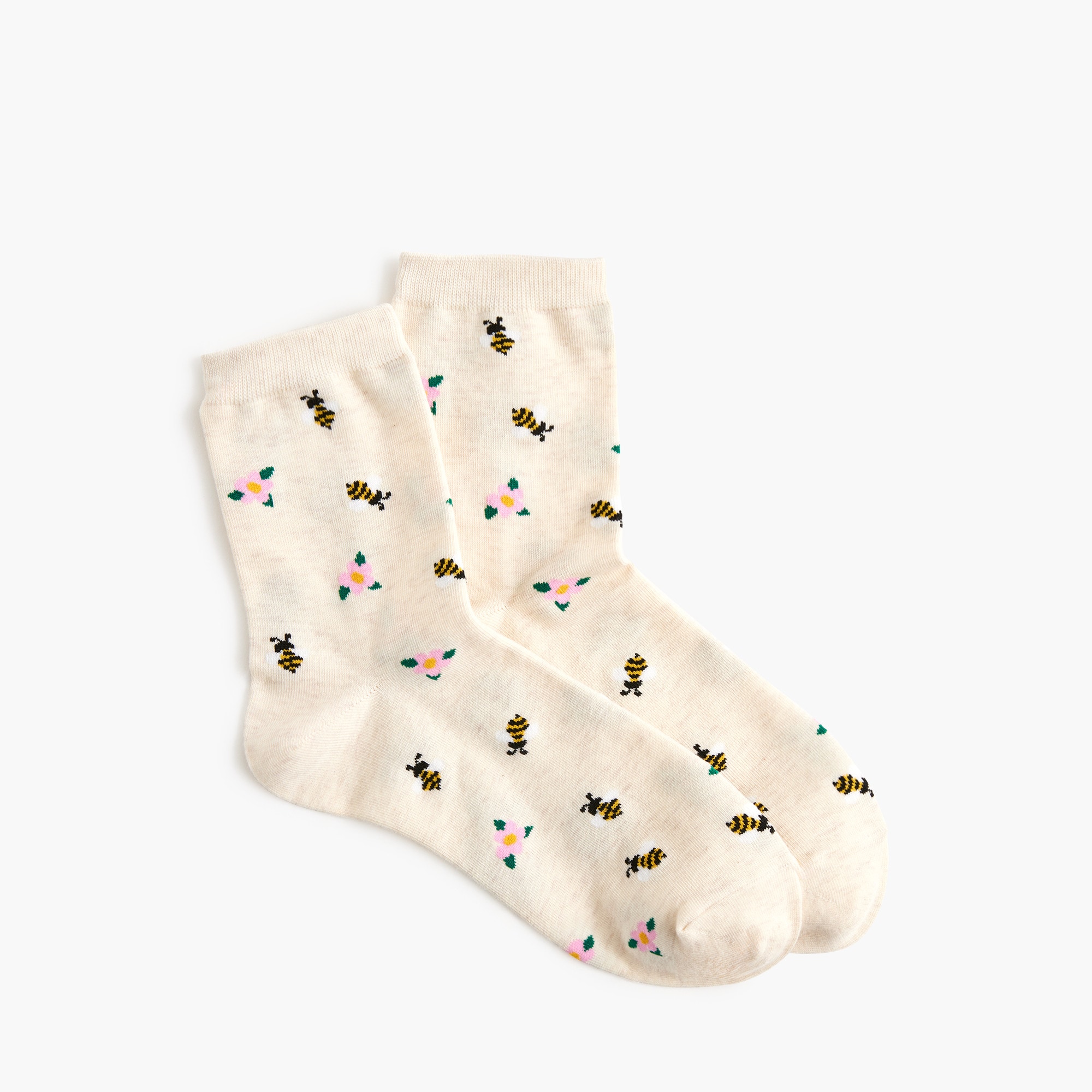 womens Bees and flowers boot socks