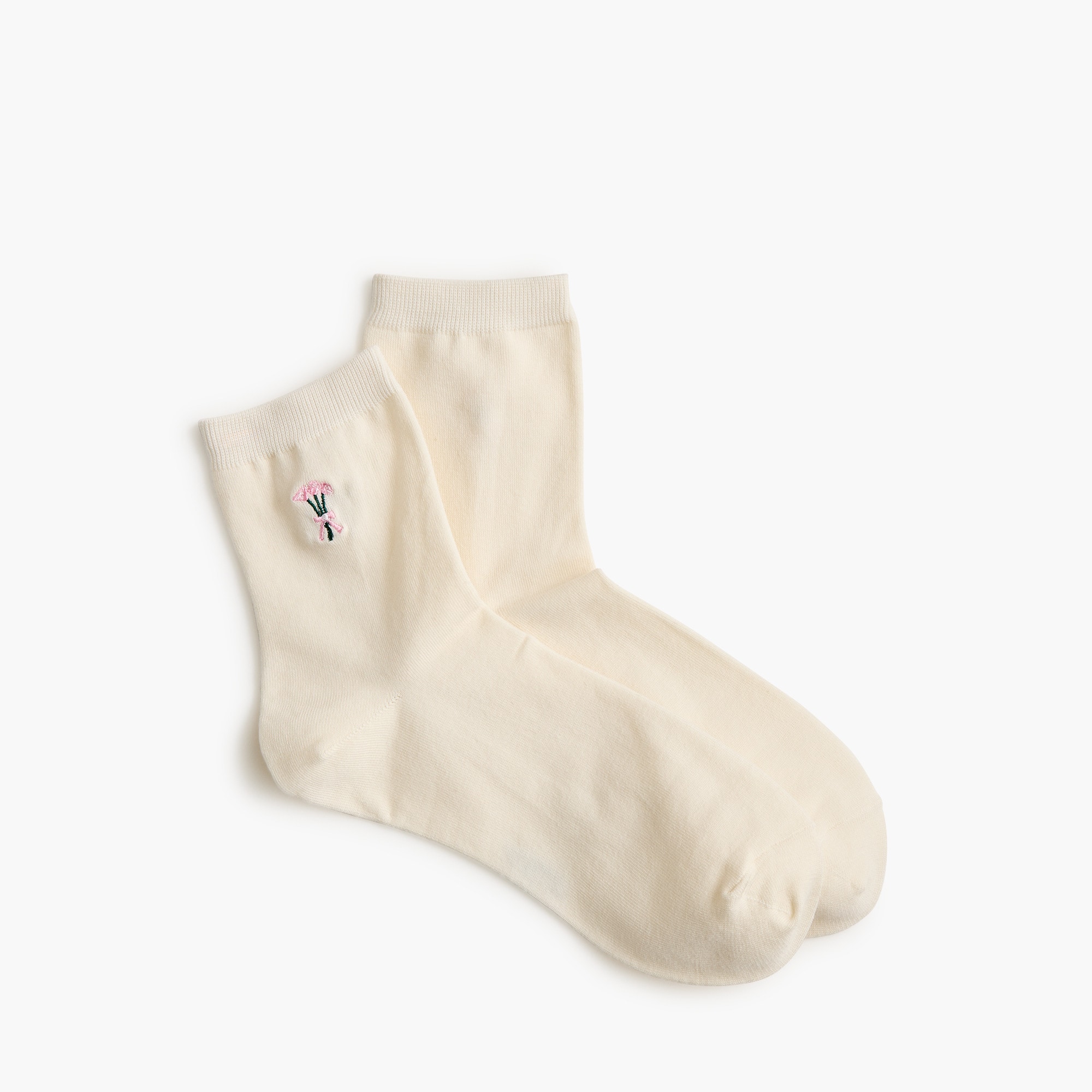 Embroidered bouquet boot socks
