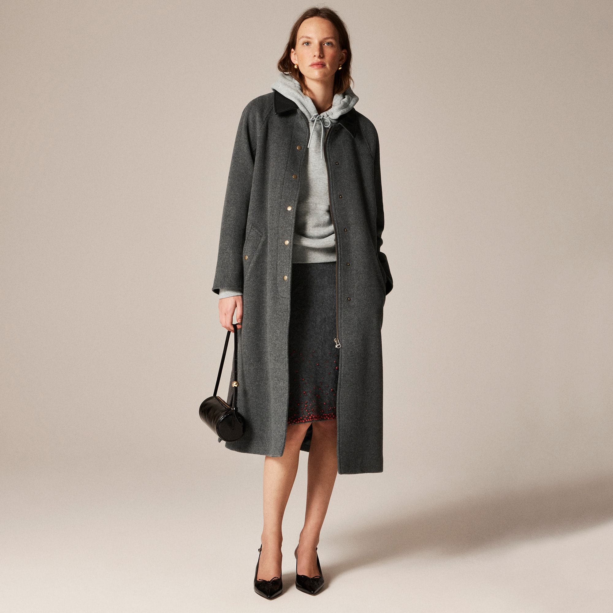 Long Barn Jacket™ in drapey wool blend