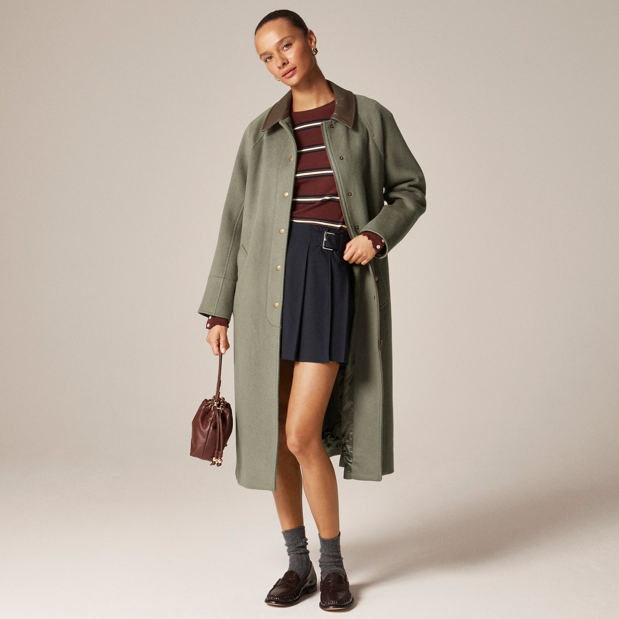 Quilted Jacket Lightweight Barn Jacket Long Barn Jacket In Drapey Wool  Blend For Women