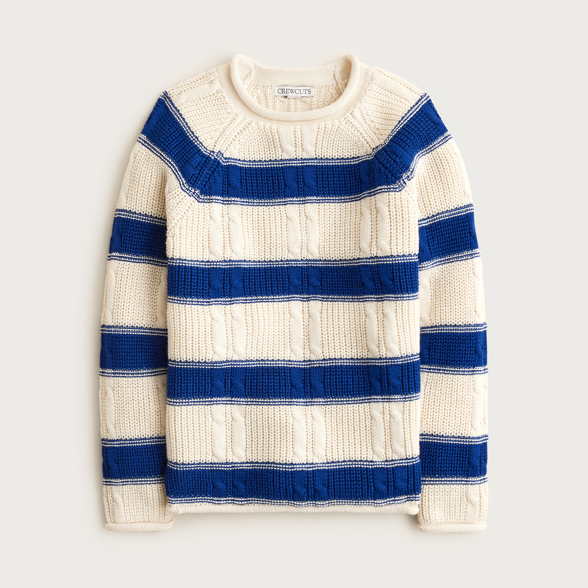 Kids' 1988 cable-knit Rollneck™ sweater in stripe
