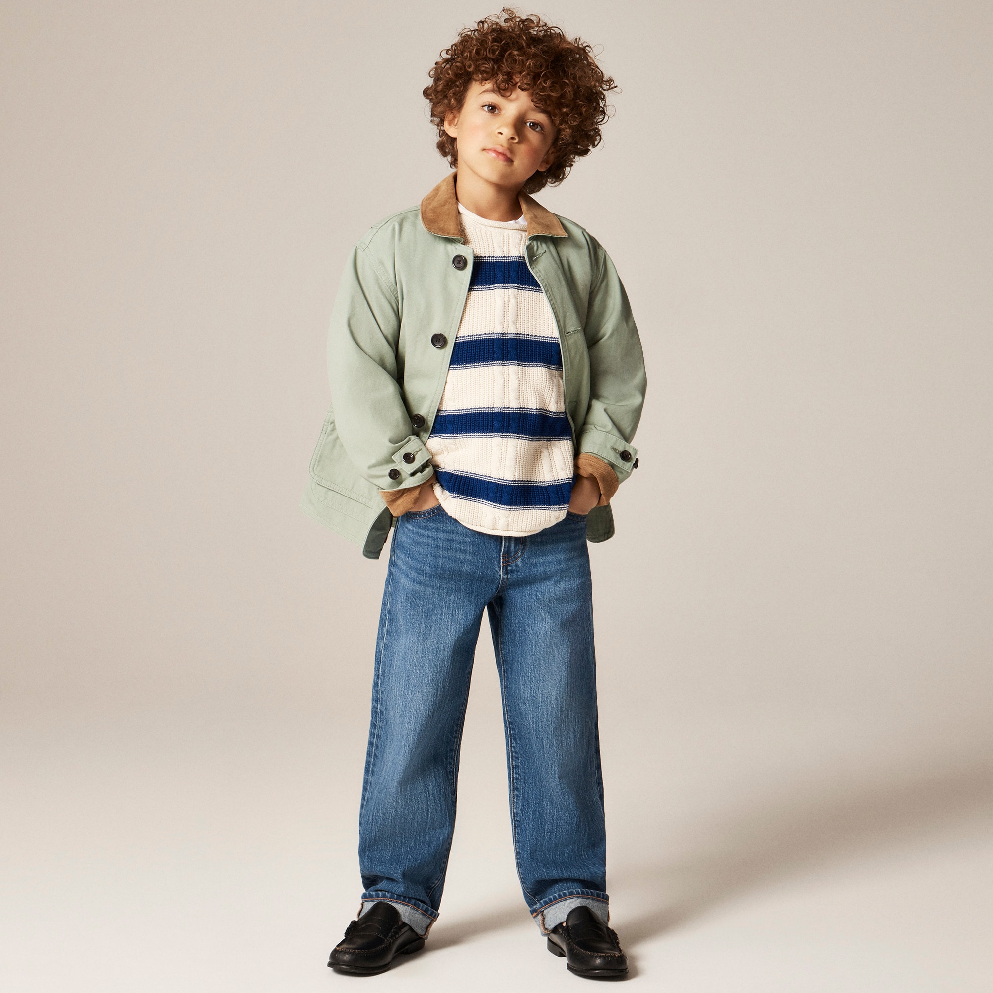 Kids' 1988 Cable-knit Rollneck™ Sweater In Stripe For Boys | J.Crew