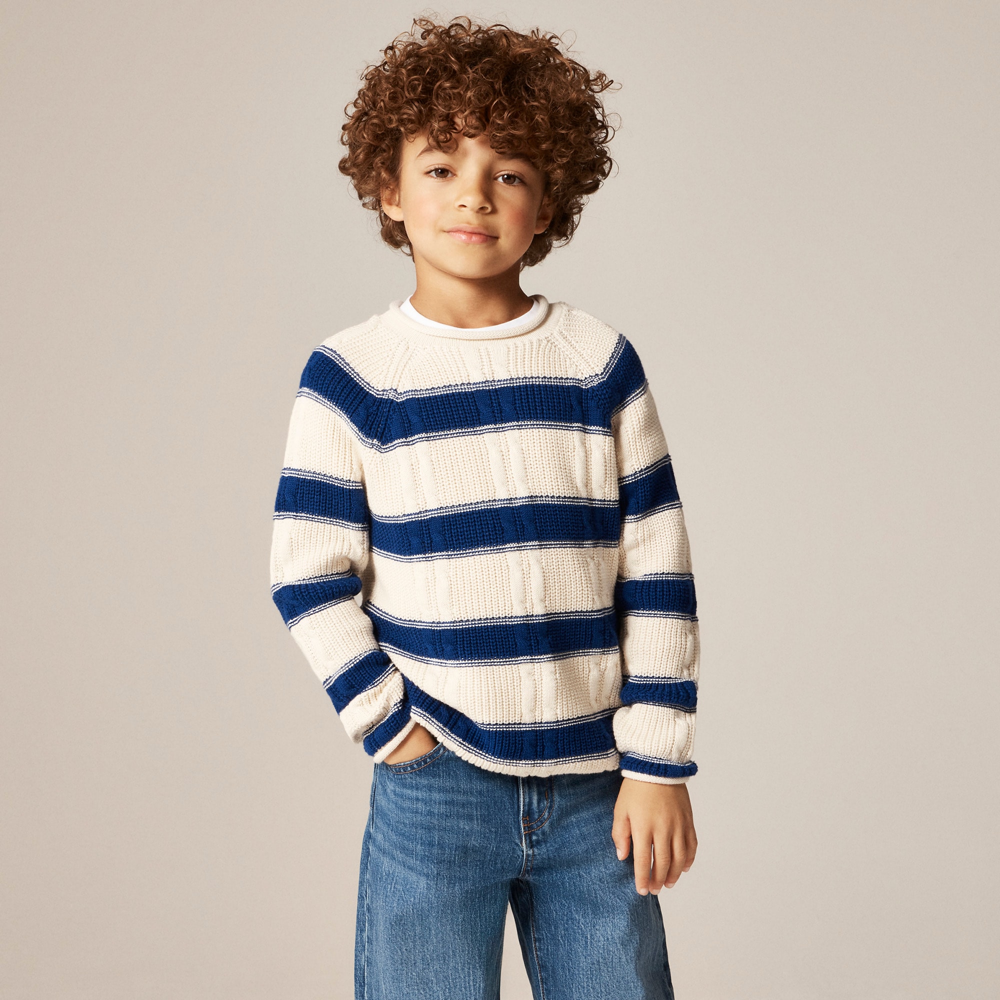 boys Kids' 1988 cable-knit Rollneck&trade; sweater in stripe