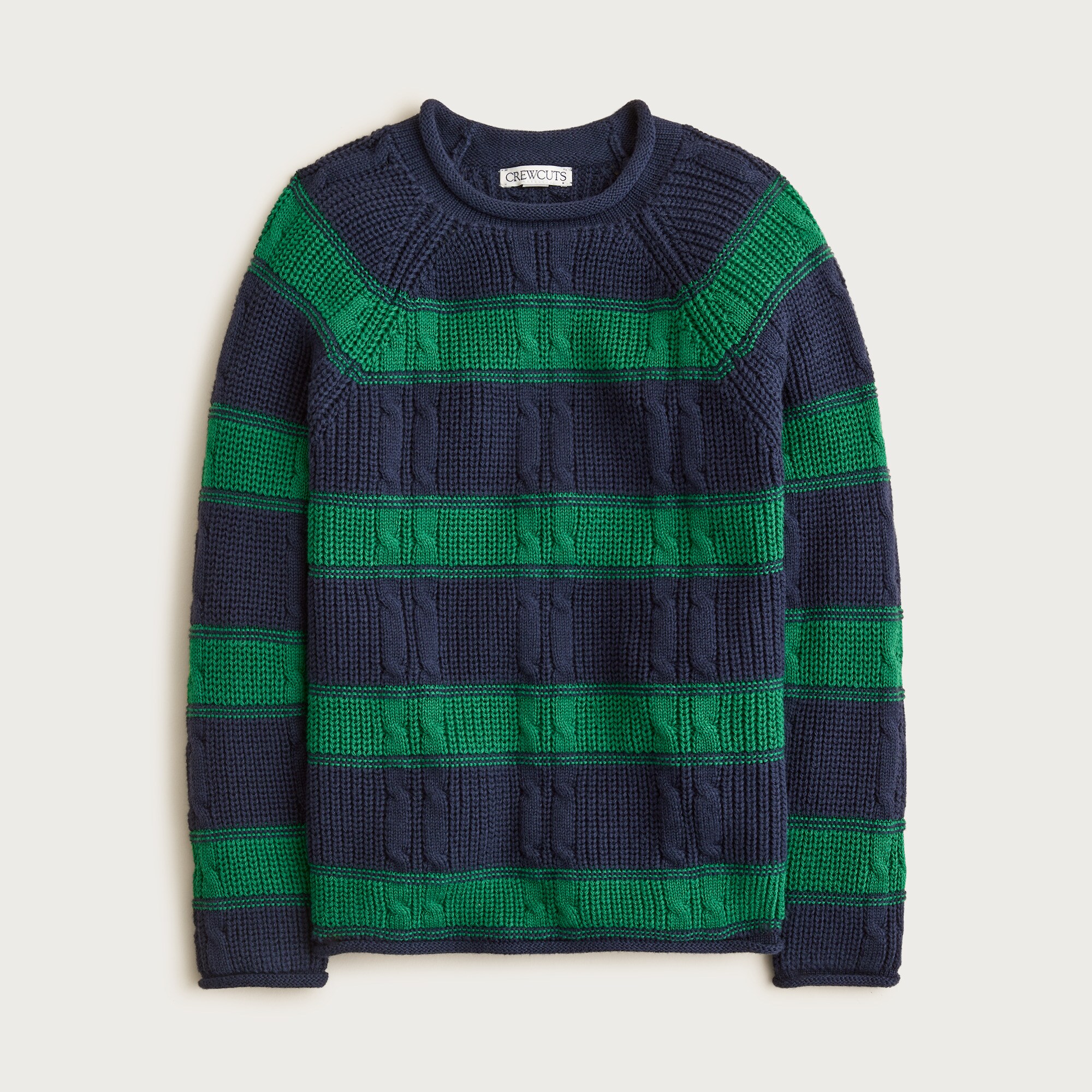 Kids' 1988 cable-knit Rollneck™ sweater in stripe