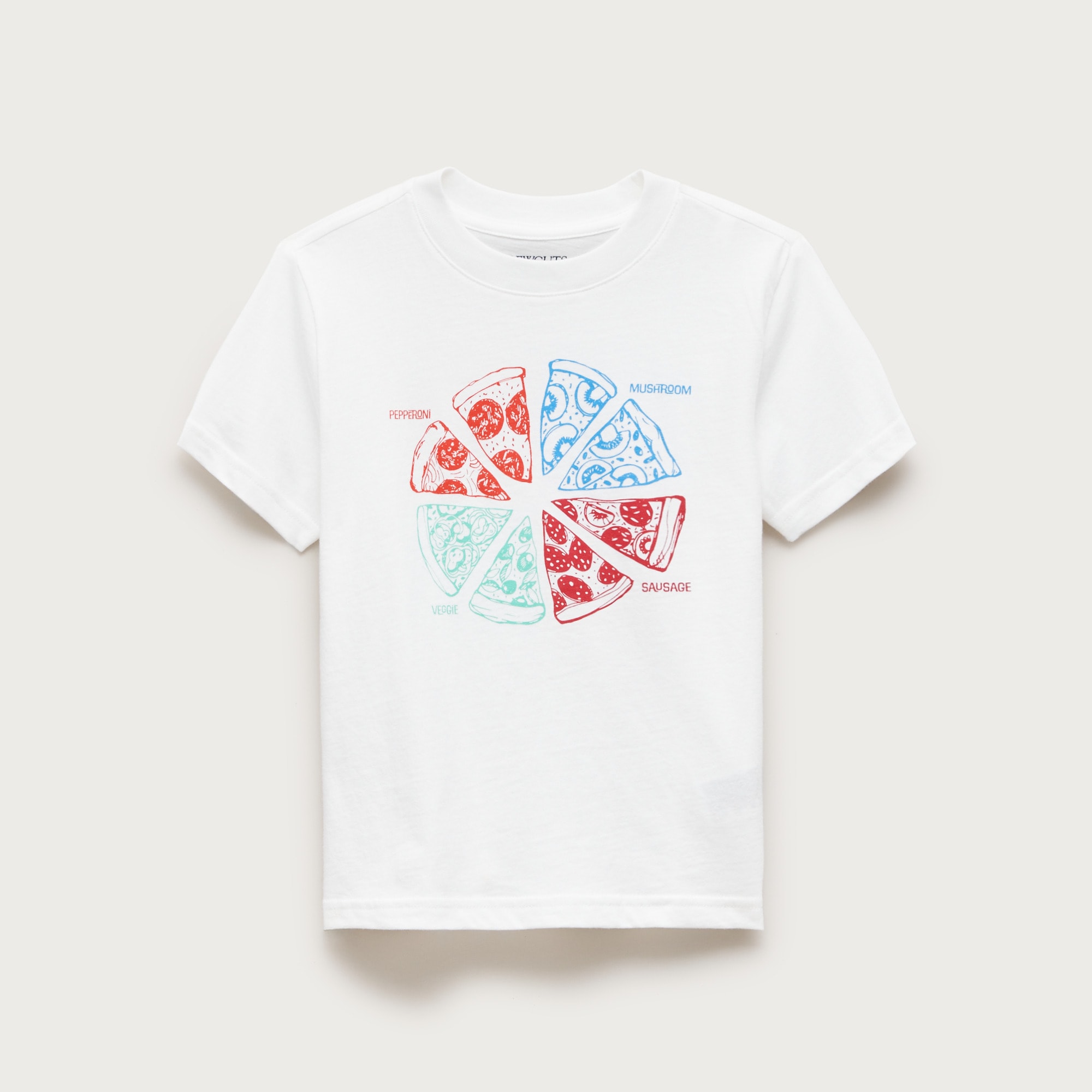 Kids' short-sleeve pizza graphic T-shirt