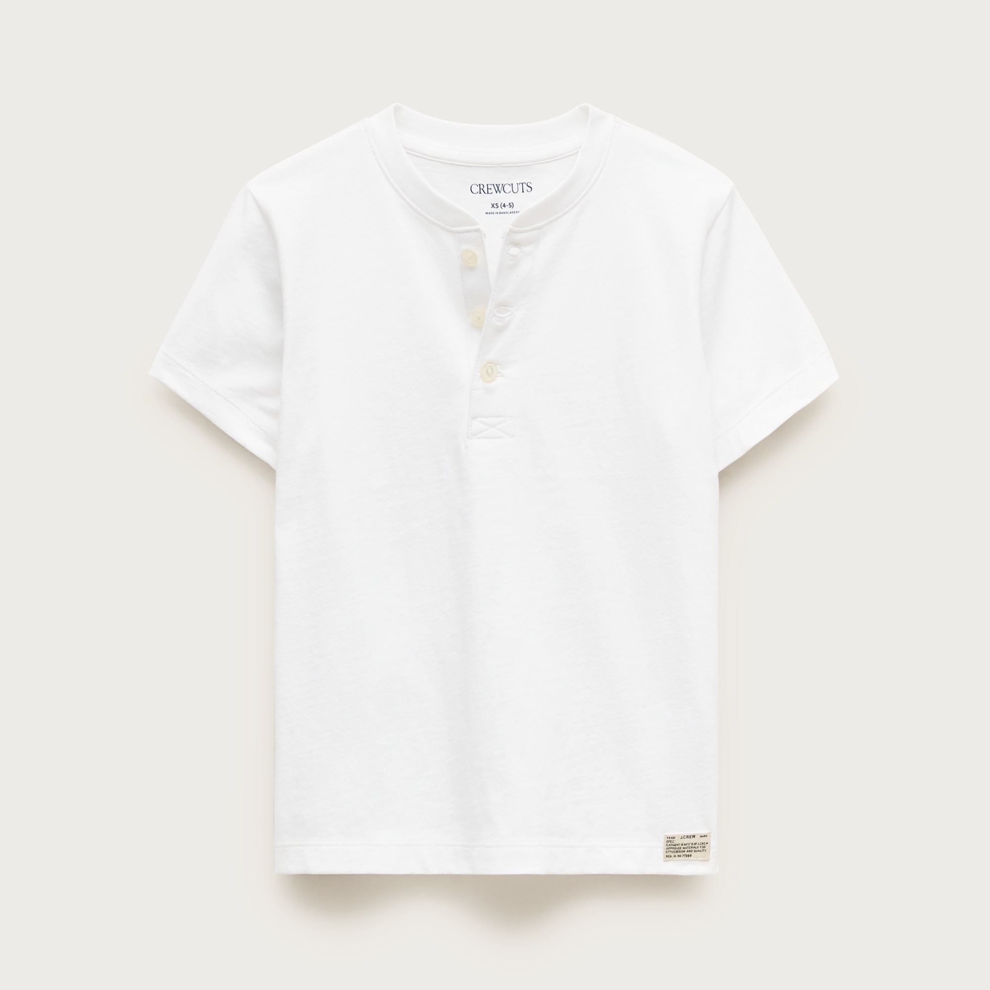 Kids' short-sleeve garment-dyed henley