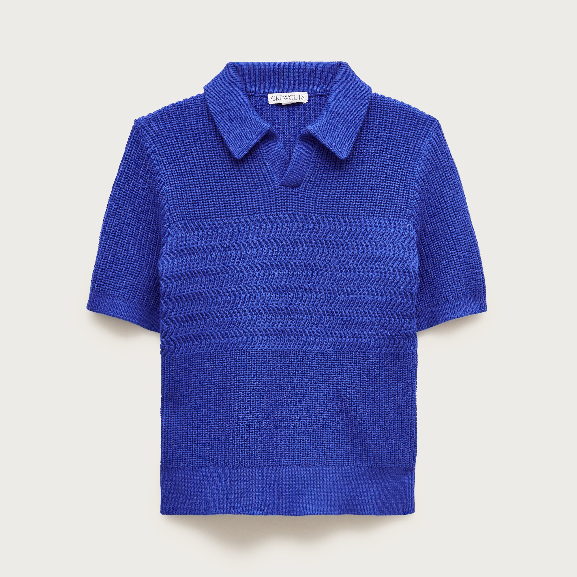 Kids' short-sleeve johnny-collar sweater-polo