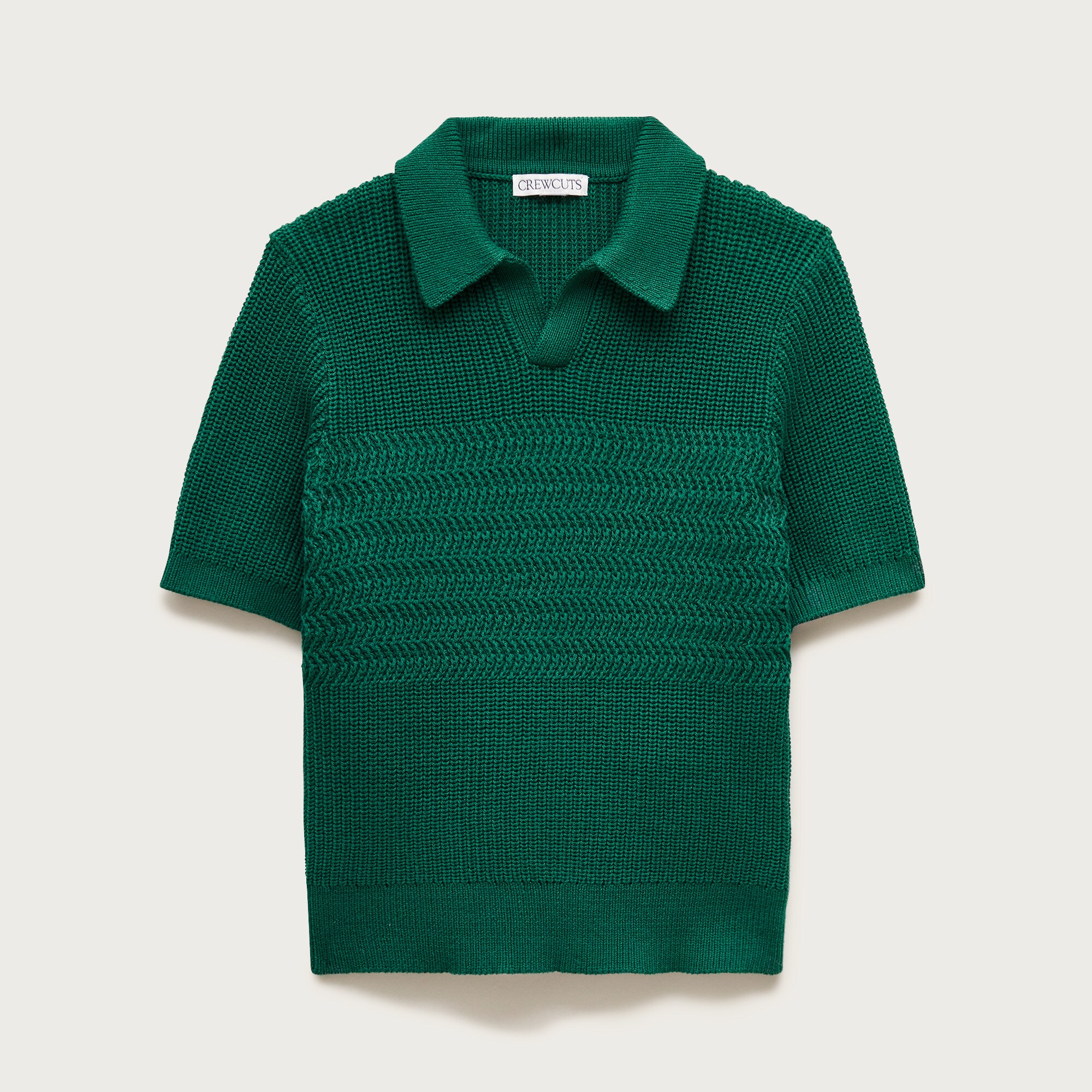 Kids' short-sleeve johnny-collar sweater-polo