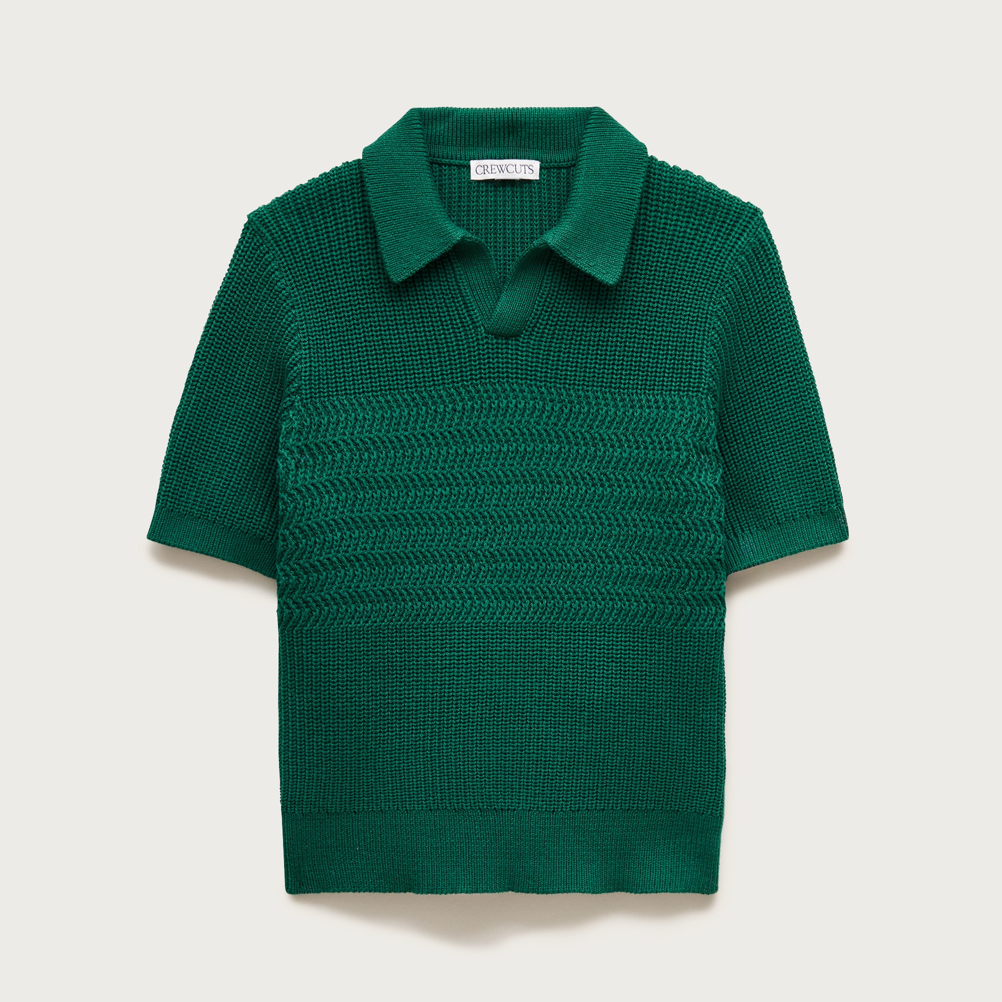 Kids' short-sleeve johnny-collar sweater-polo